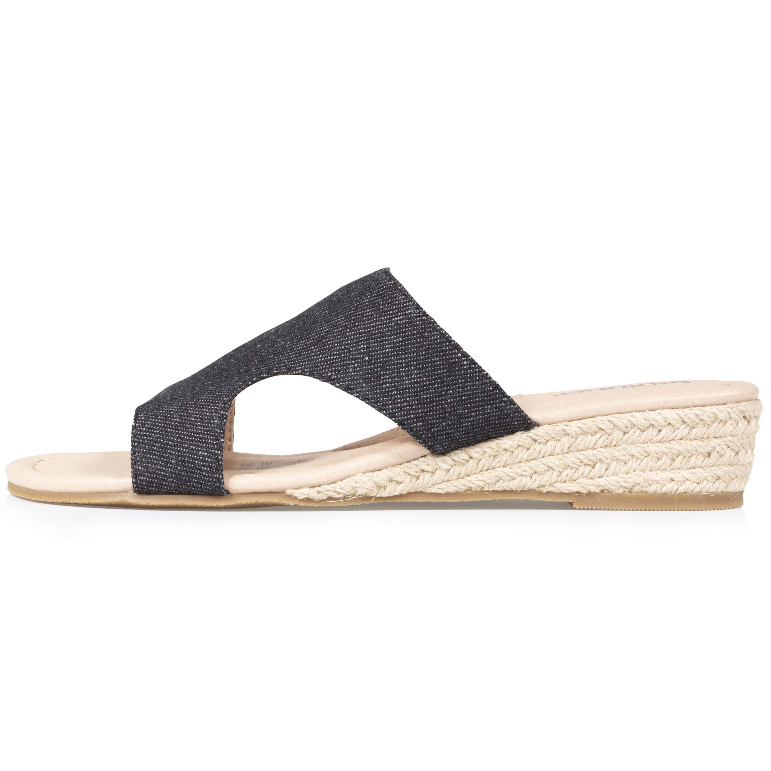isotoner-mules-claquettes-femme-talon-jean-noir-3-cm image 3