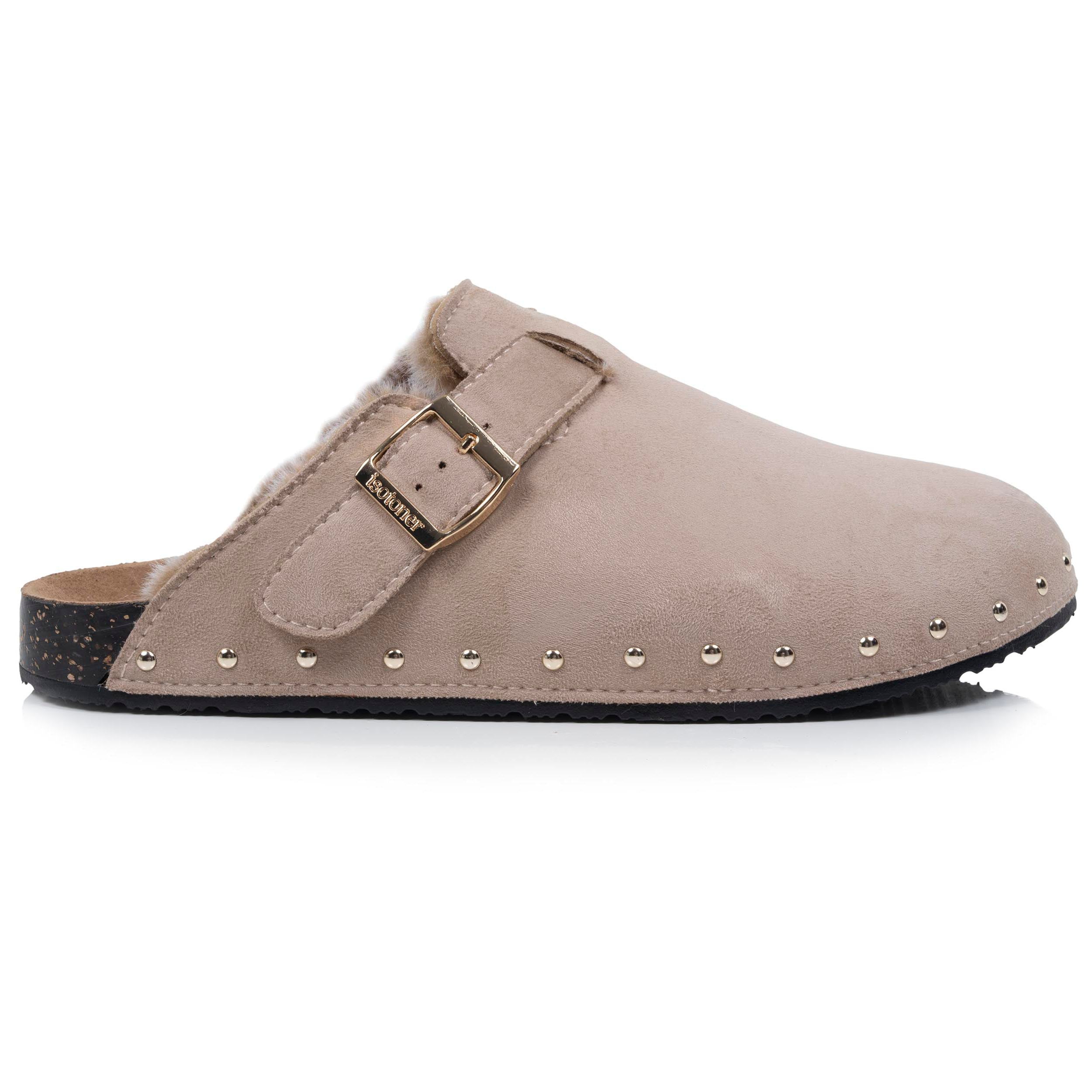 isotoner-sabots-femme-fourr-s-taupe-clous image 8