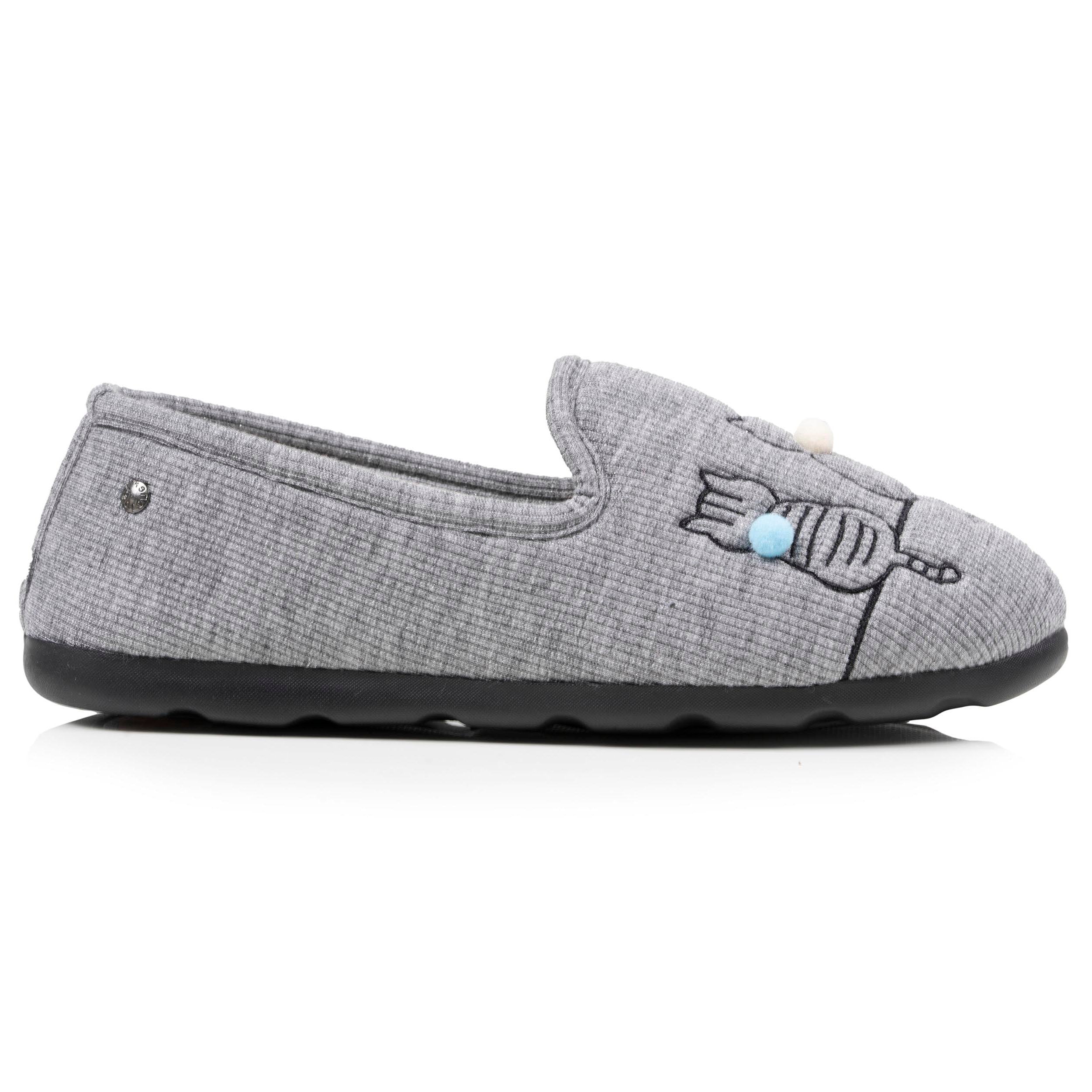 isotoner-chaussons-charentaises-femme-chat-gris-iris image 8