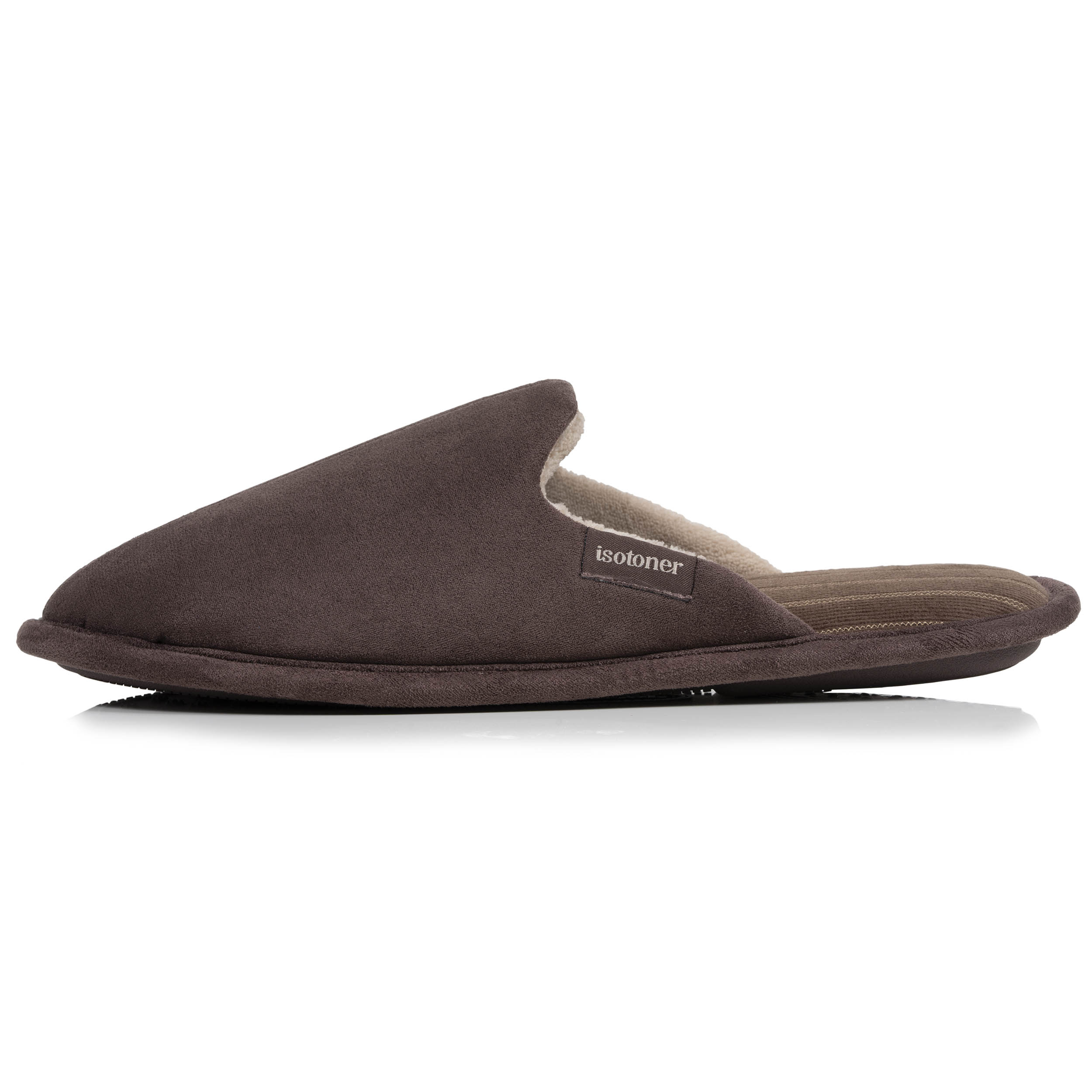 isotoner-chaussons-mules-homme-marron-cappuccino-su-dine image 3