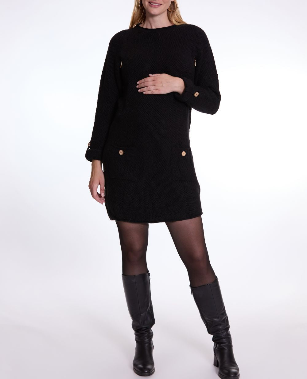 cache-c-ur-honey-noir-robe-pull-grossesse-et-allaitement image 1