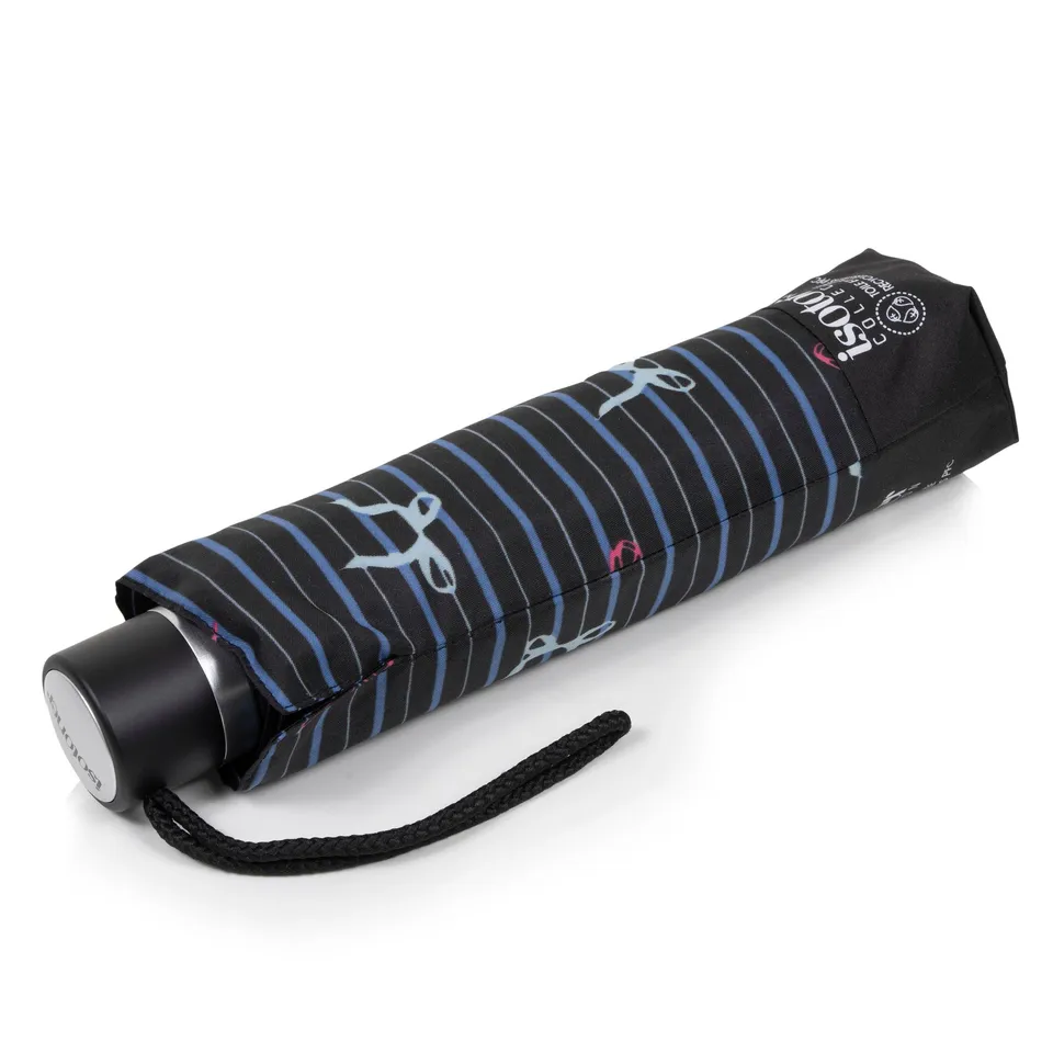isotoner-parapluie-rayure-n-ud-bleu-pliant-acier image 1