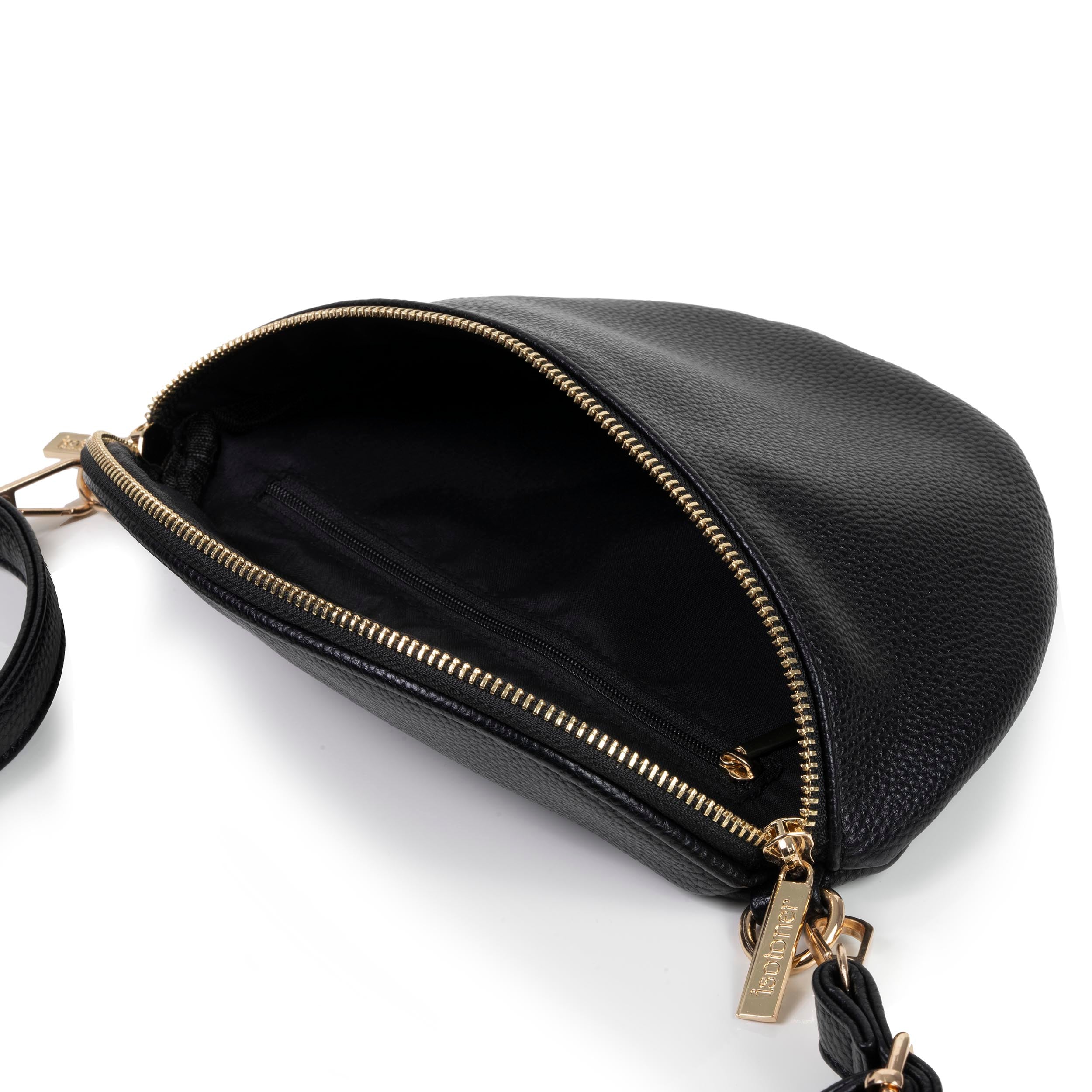 isotoner-sac-banane-femme-noir-grain-multi-poches image 3