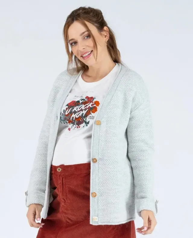 cache-c-ur-abelha-cardigan-de-grossesse-en-maille-gris-perle image 1