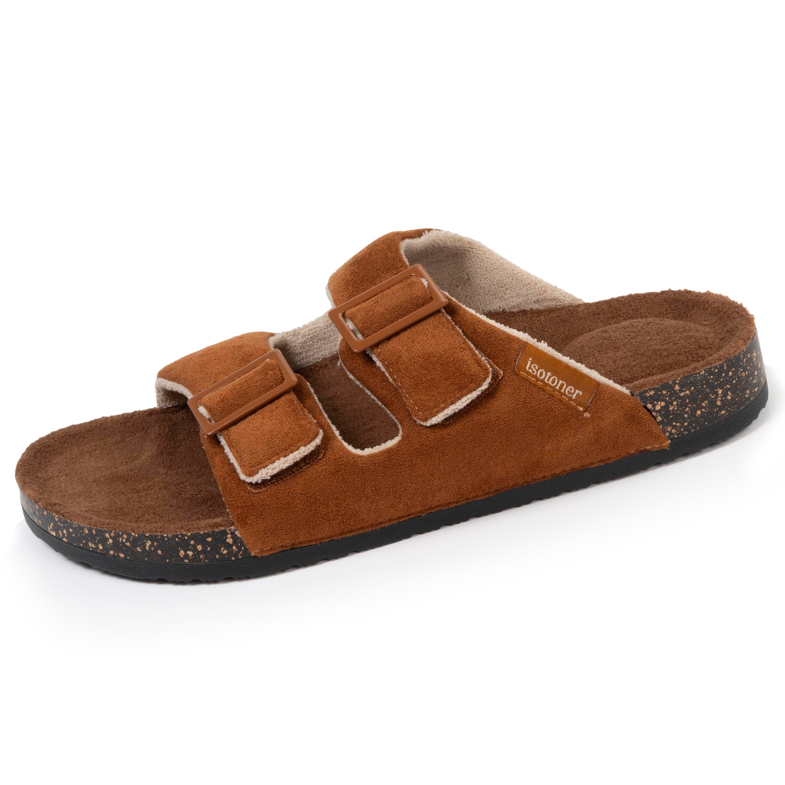 isotoner-chaussons-sandales-homme-confort-camel image 1