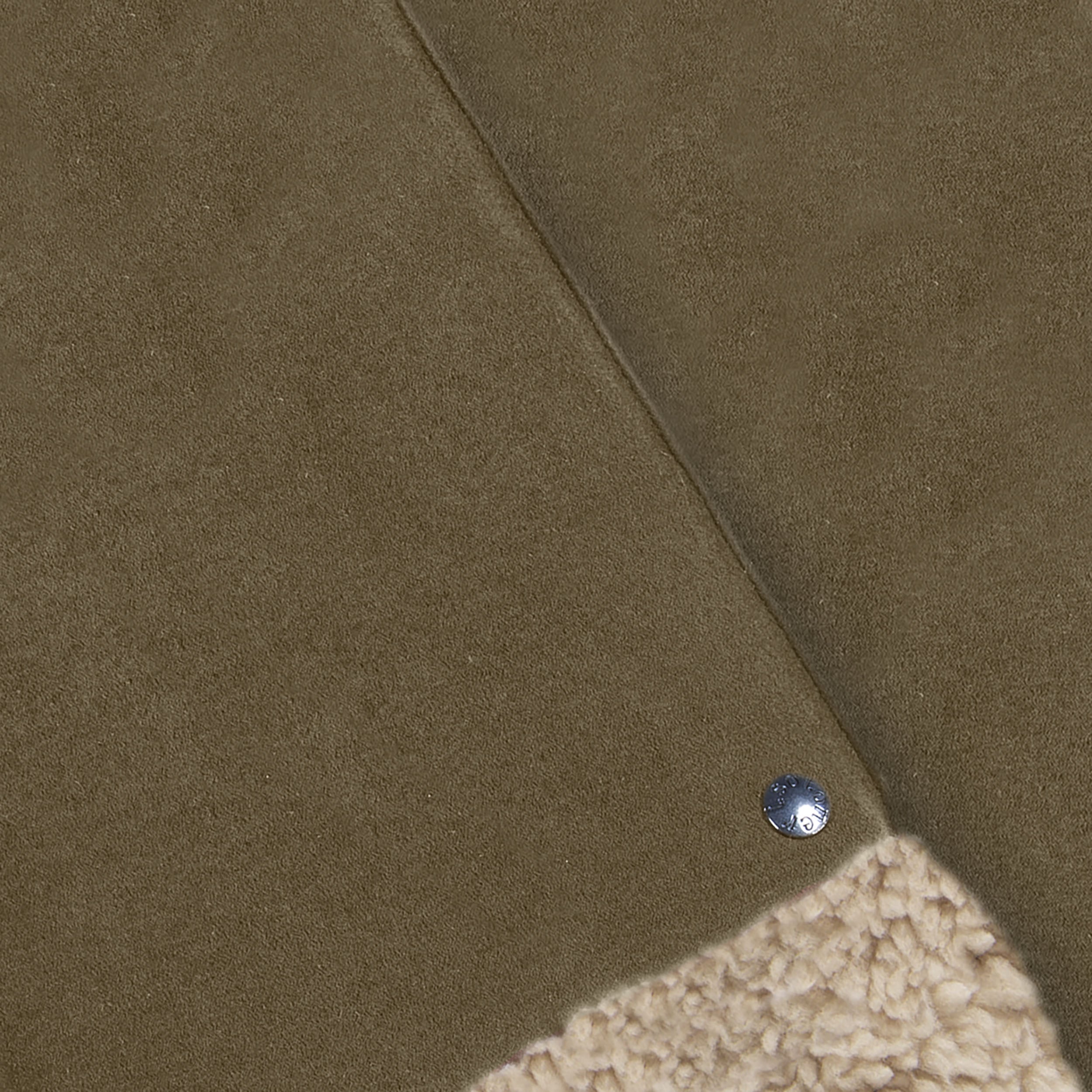 isotoner-moufles-femme-cuir-fourrure-olive image 2
