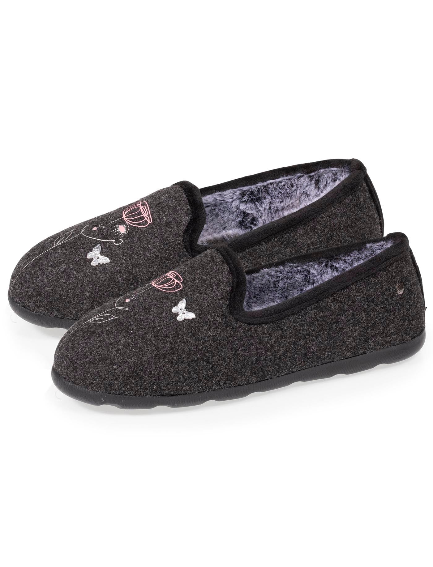 isotoner-chausson-slippers-femme-gris-dessin-everywear image 6