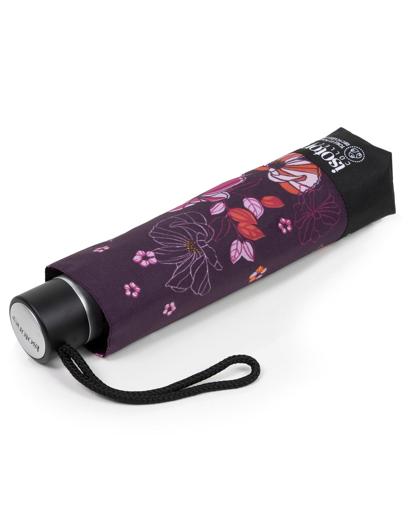 isotoner-parapluie-petit-prix-fleurs-aubergine-23-cm image 6