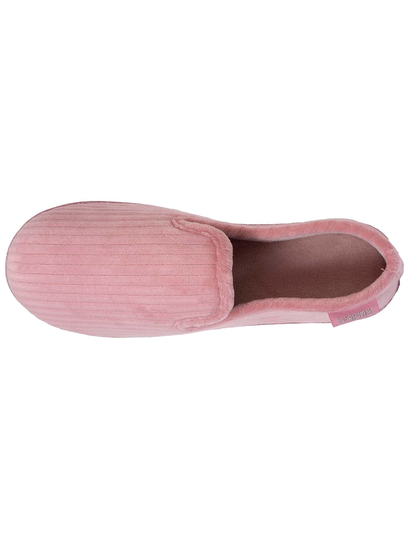 isotoner-charentaises-femme-rose-paillet-velours image 7