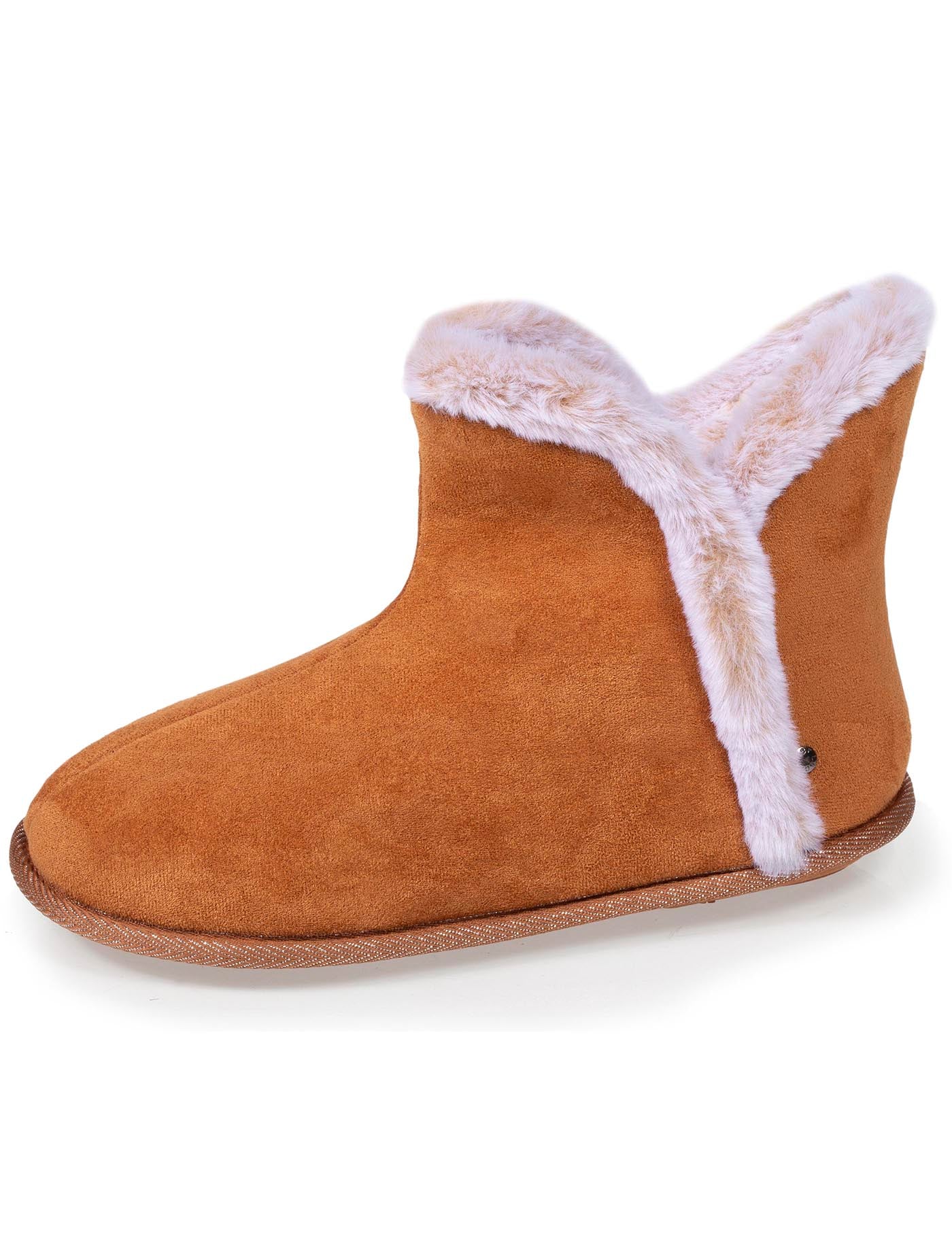 isotoner-chaussons-bottillons-femme-su-dine-camel-fourrure image 6