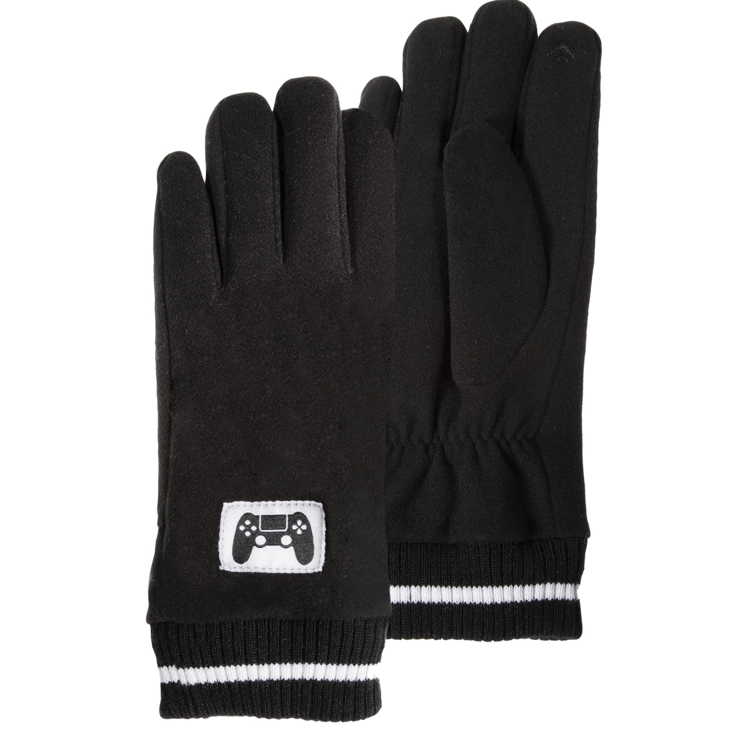 isotoner-gants-enfant-smartouch-10-12-ans-noir-tactiles-fourr-s image 1