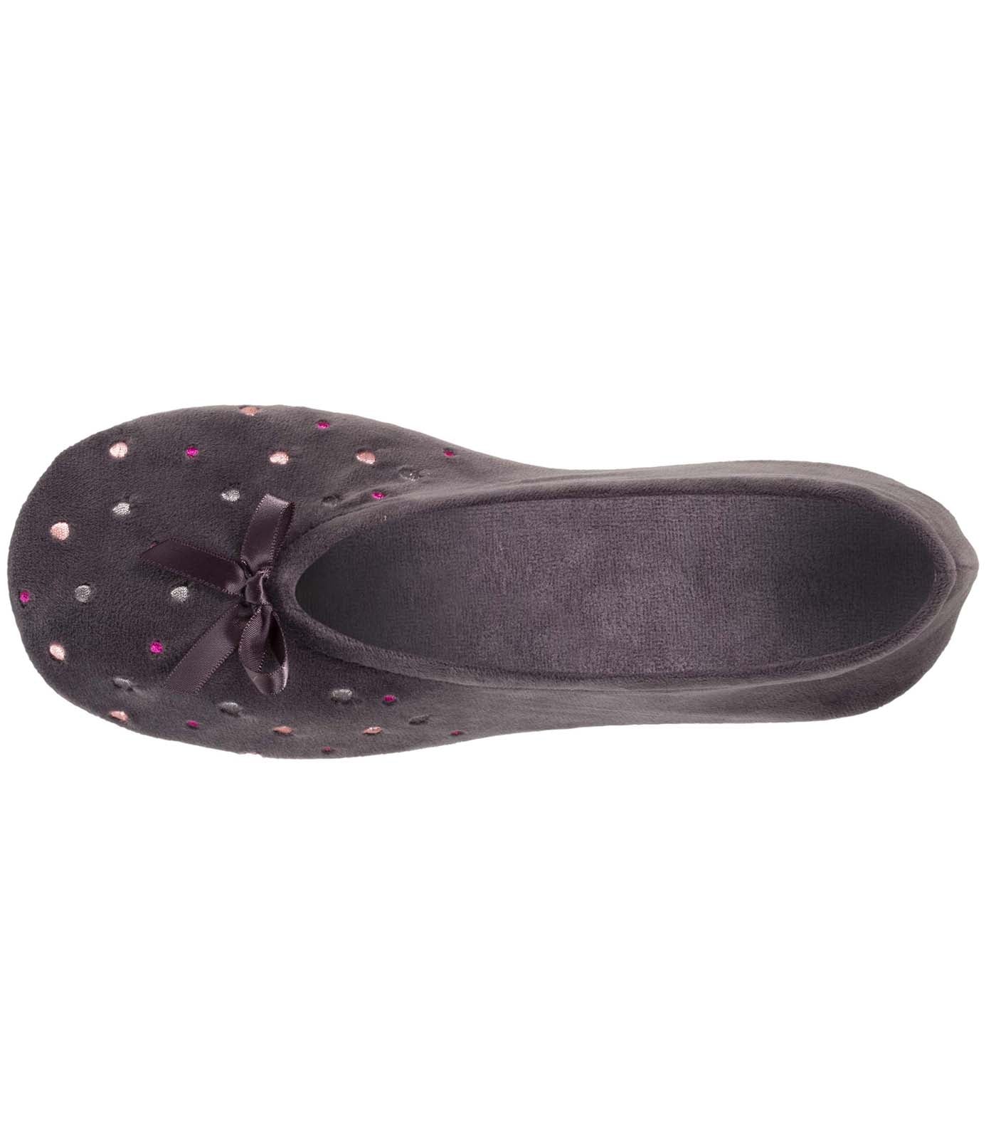 isotoner-chaussons-ballerines-femme-pois-brod-s image 7