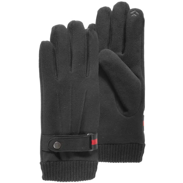 isotoner-gants-homme-tissu-microfibre-noir-tactiles-smartouch image 1