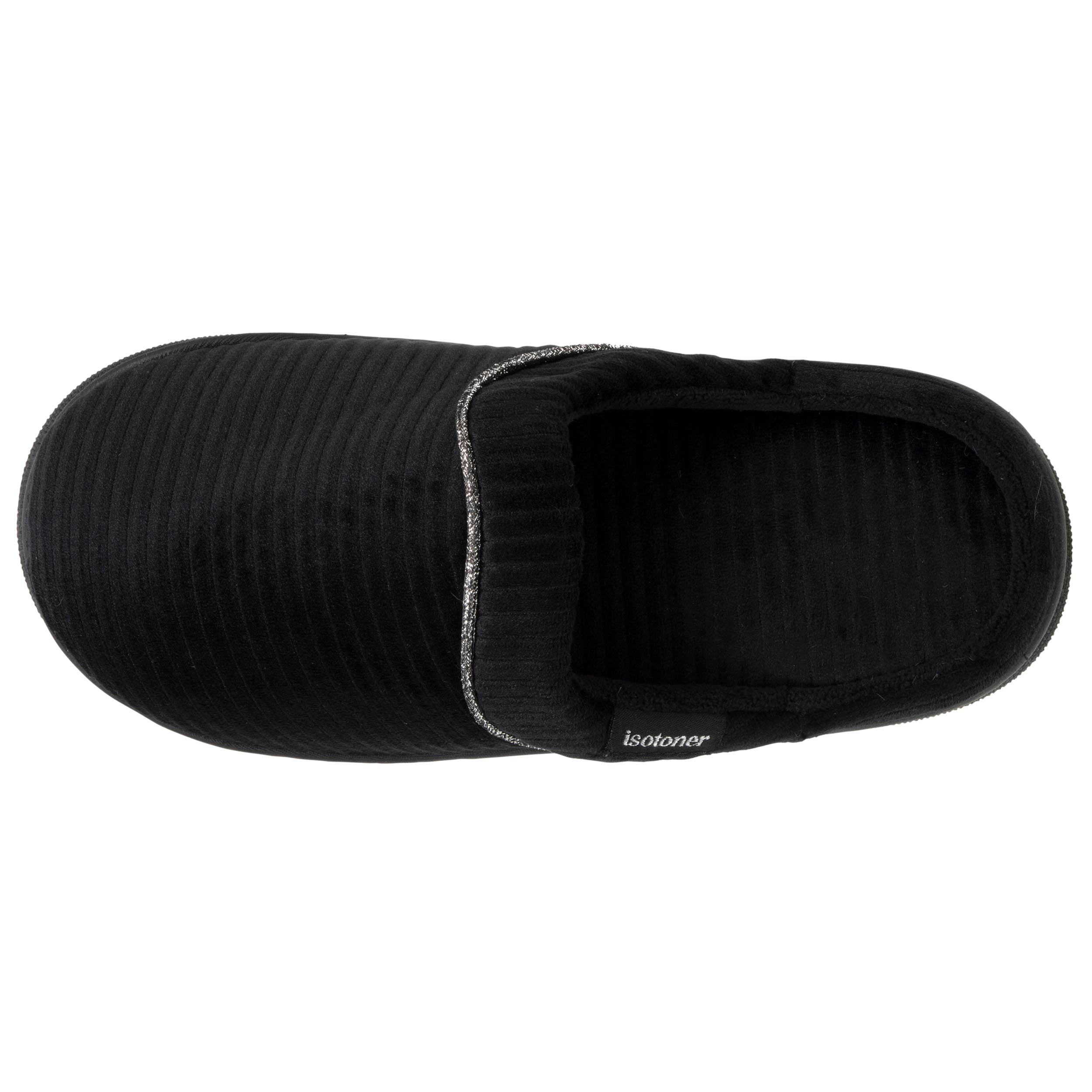 isotoner-chaussons-mules-femme-bloup-noir-semelle-rebondie image 2