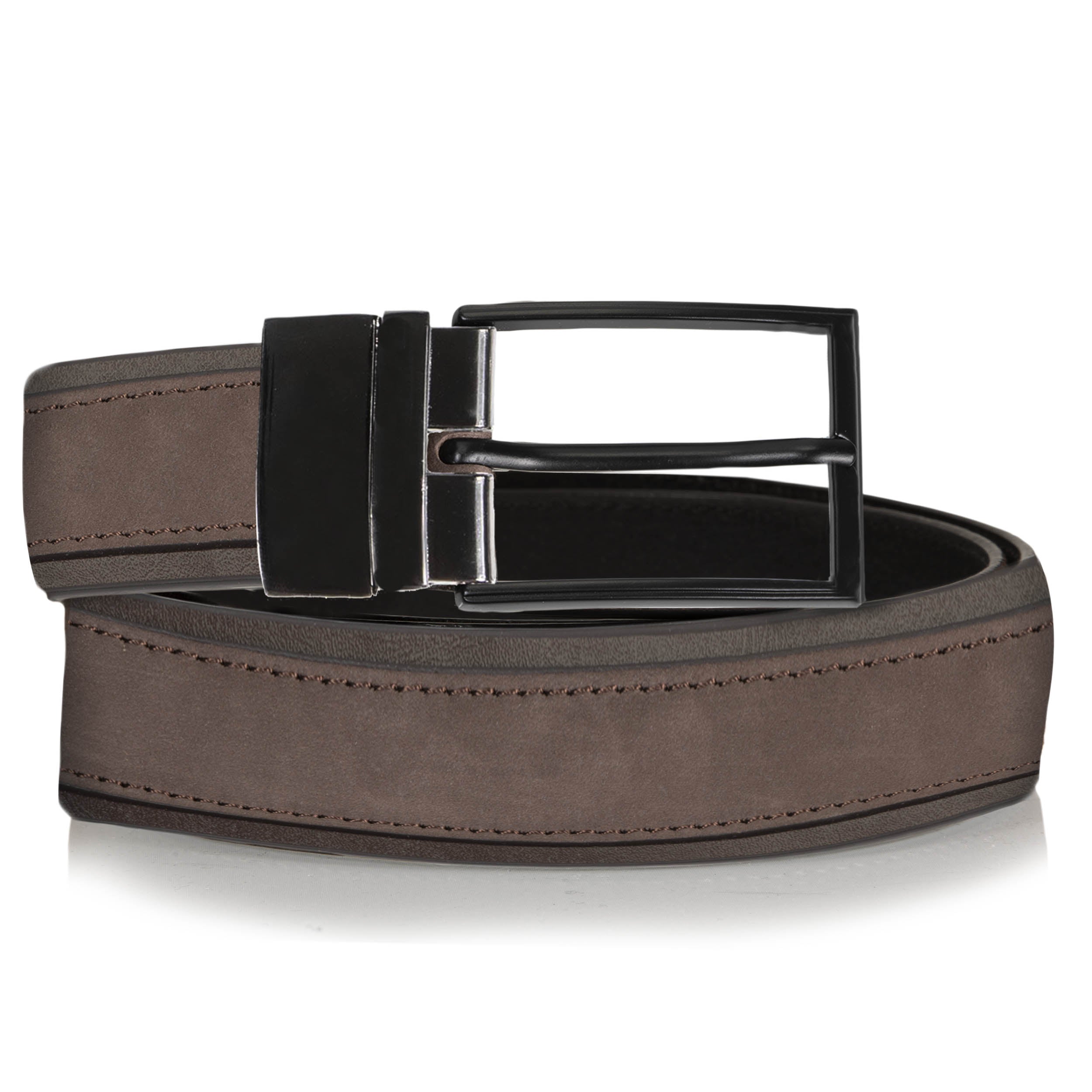 isotoner-ceinture-homme-bicolore-noir-marron-r-versible-cuir-3-cm image 1