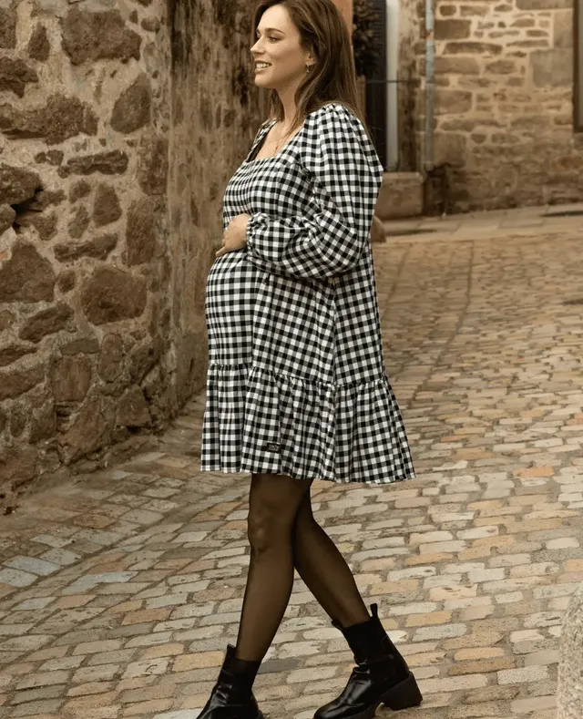cache-c-ur-robe-patti-noir-blanc-grossesse-et-allaitement-coton-bio image 1