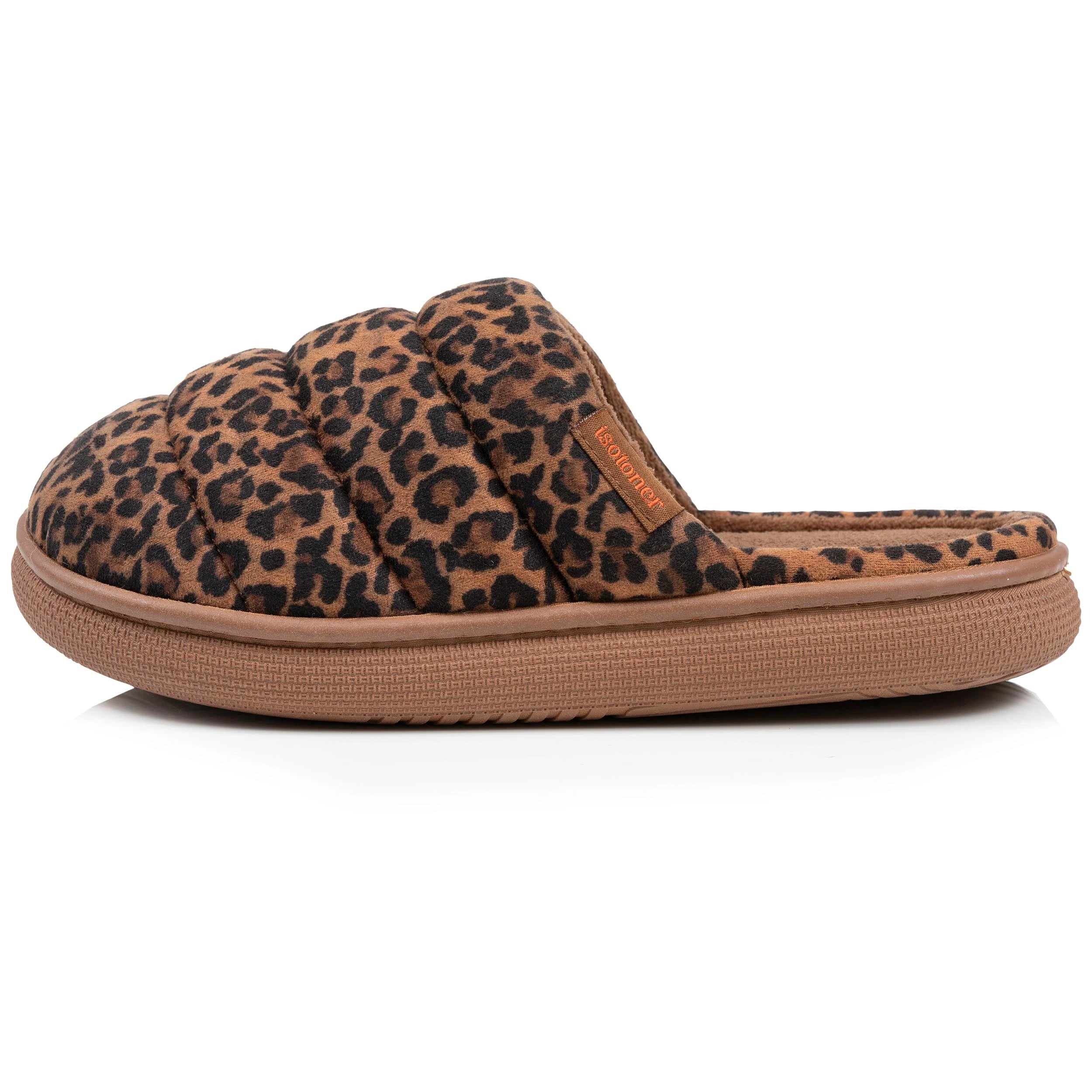 isotoner-chaussons-mules-femme-bloup-l-opard-camel image 4