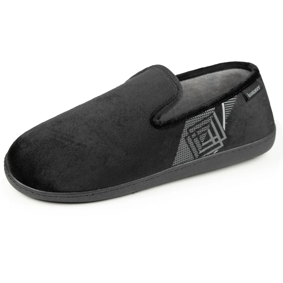 isotoner-chaussons-charentaises-homme-noir-diamant image 1