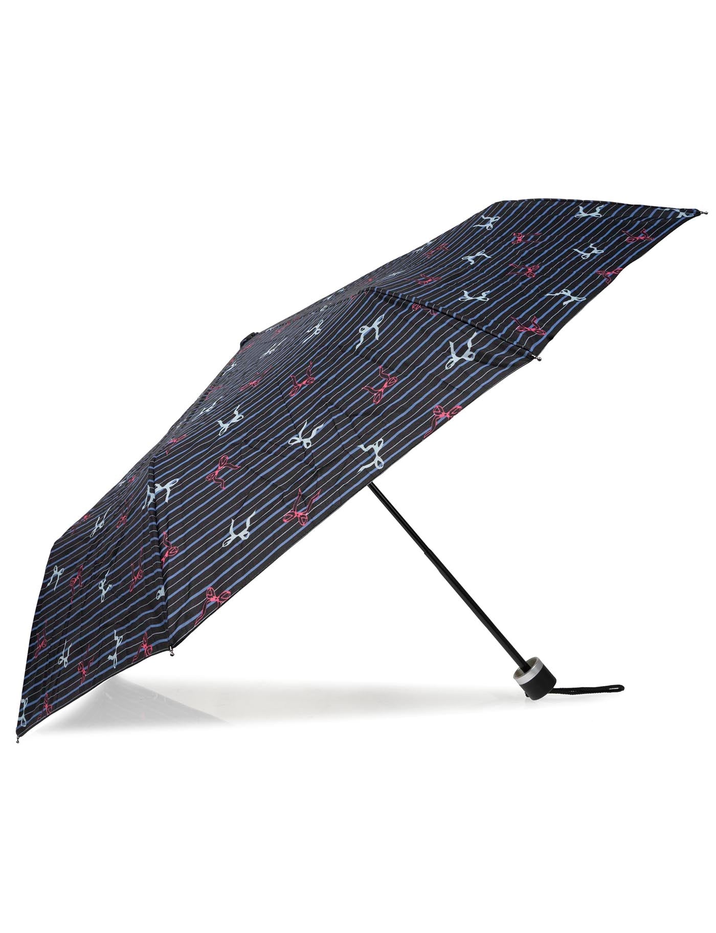 isotoner-parapluie-rayure-n-ud-bleu-pliant-acier image 7