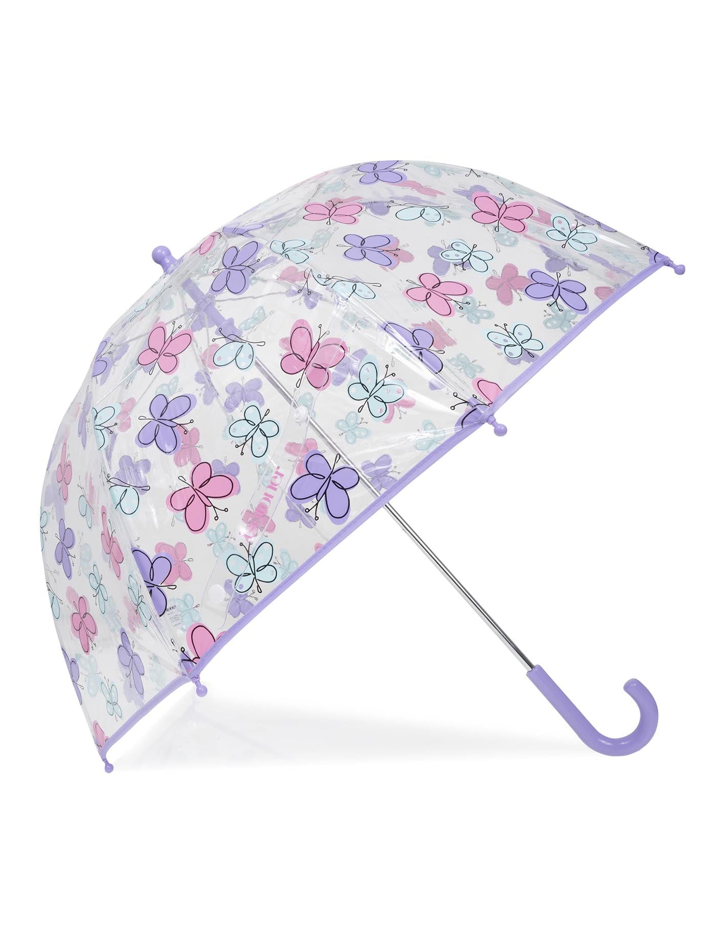isotoner-parapluie-enfant-cloche-transparent-papillons image 7