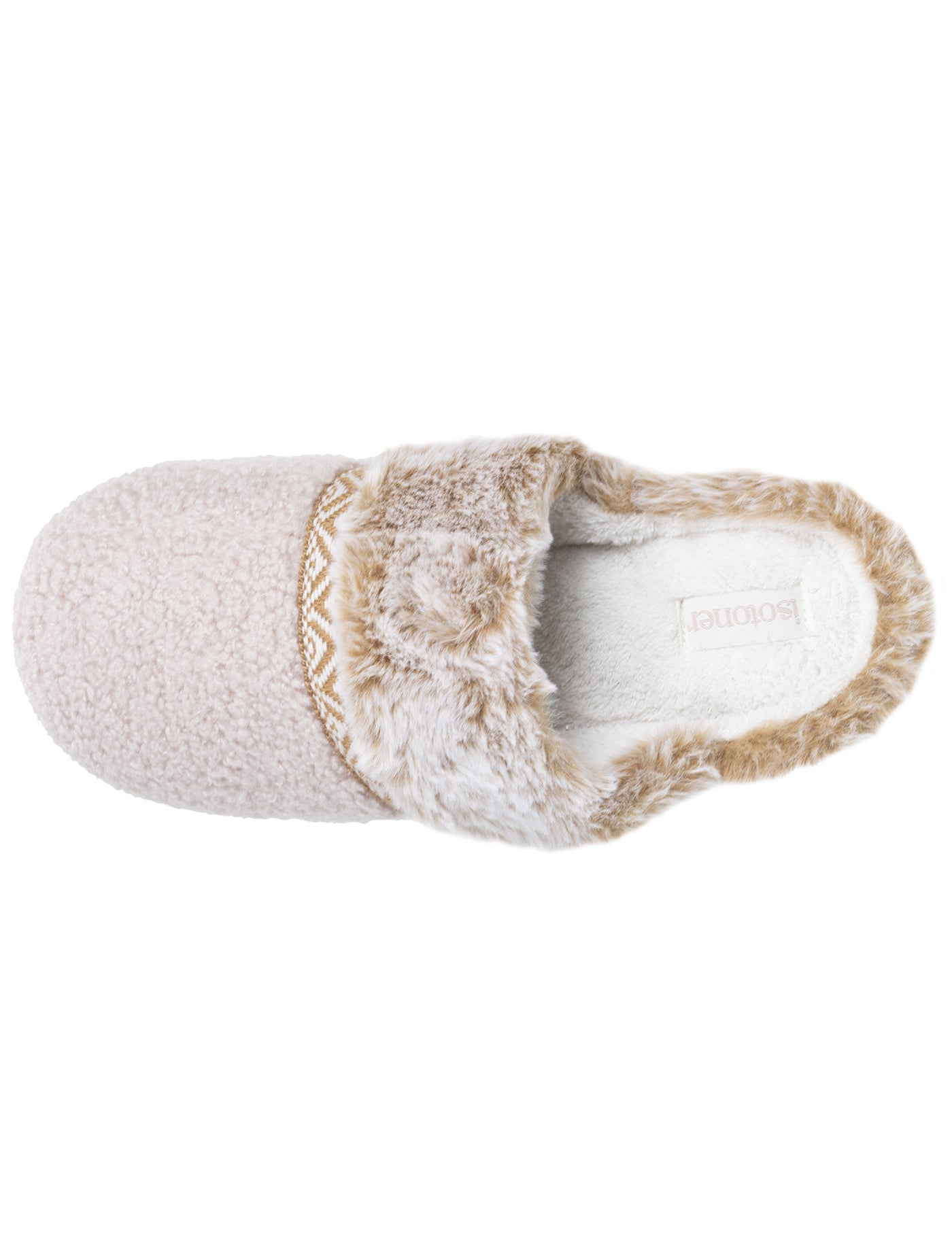 isotoner-chaussons-mules-crant-es-femme-beige image 7