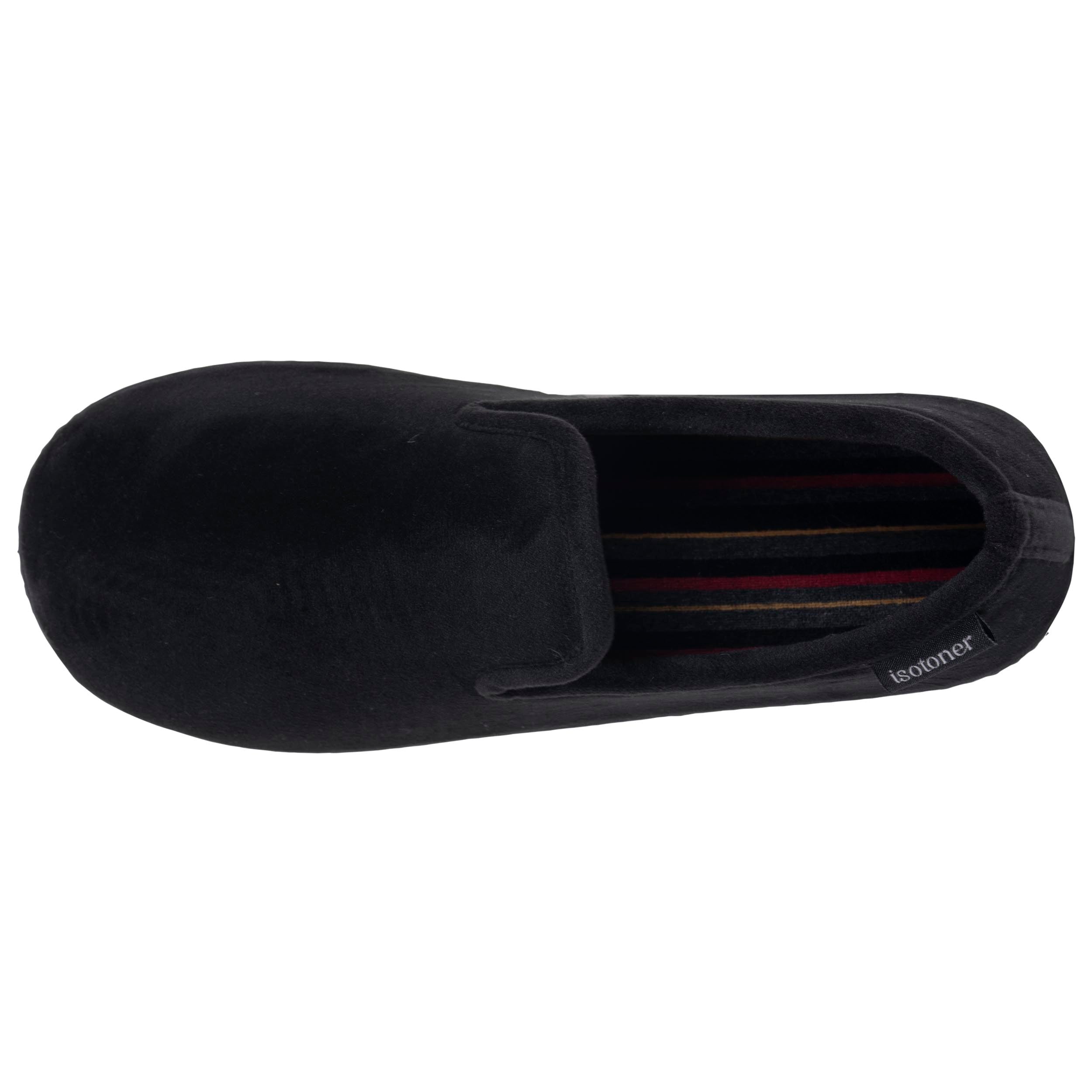 isotoner-chaussons-charentaises-homme-noir-gris-m-moire-de-forme image 2