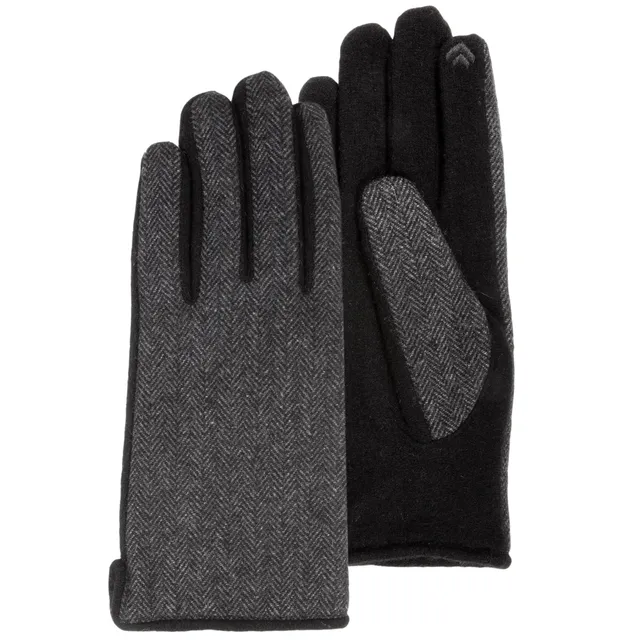 isotoner-gants-homme-tactiles-laine-chevrons image 1
