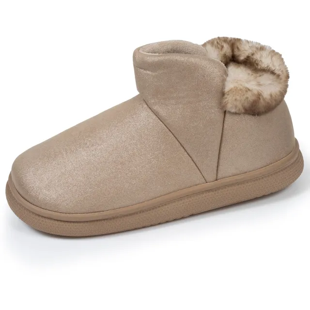 isotoner-chaussons-bottillons-femme-bloup-beige image 1