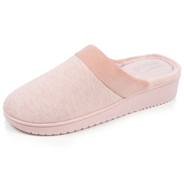 isotoner-chaussons-mules-talon-femme-blush-velours image 1