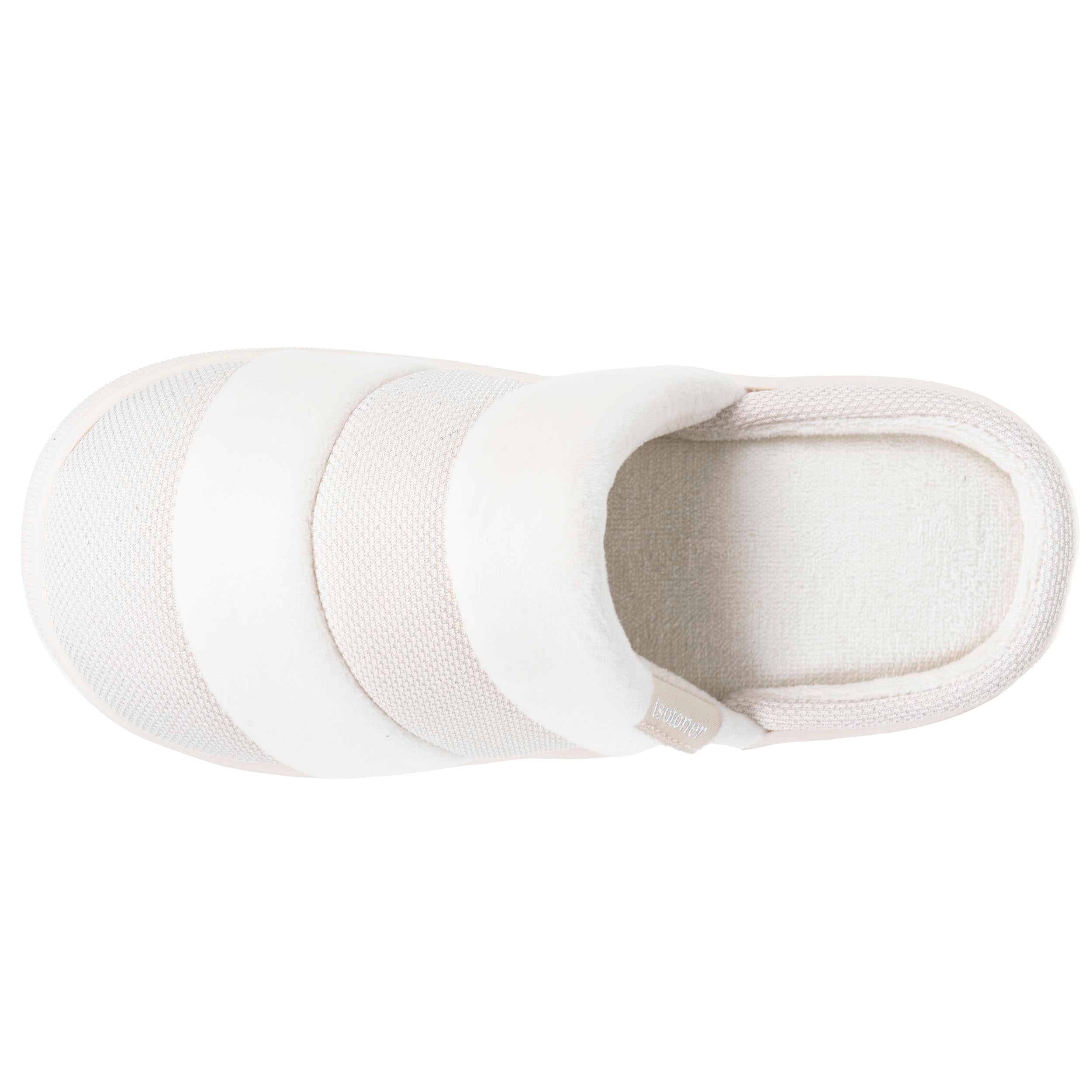 isotoner-chaussons-mules-femme-bloup-ivoire-bi-mati-re image 2