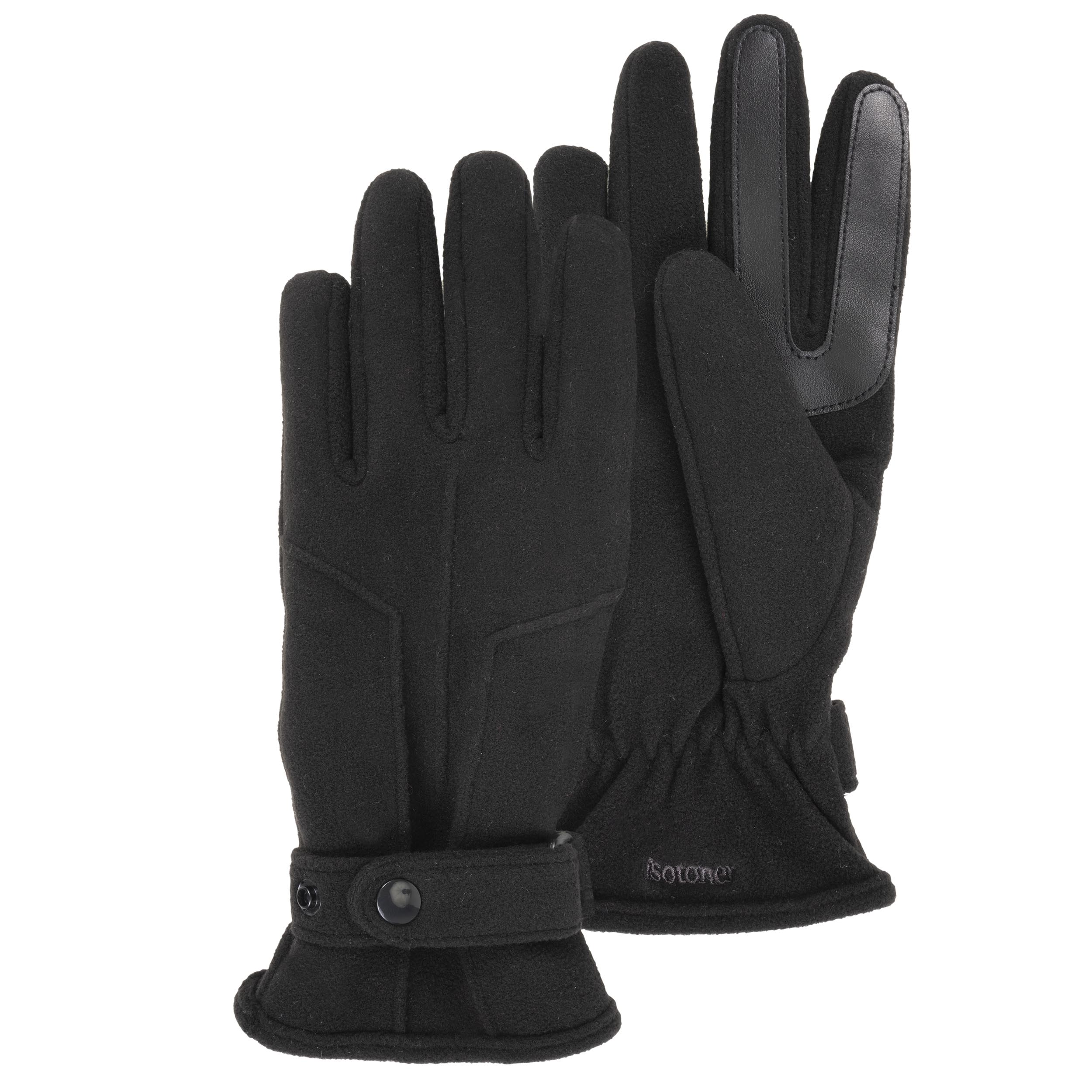 isotoner-gants-homme-noir-polaire-recycl-e-tactiles-smartouch image 1