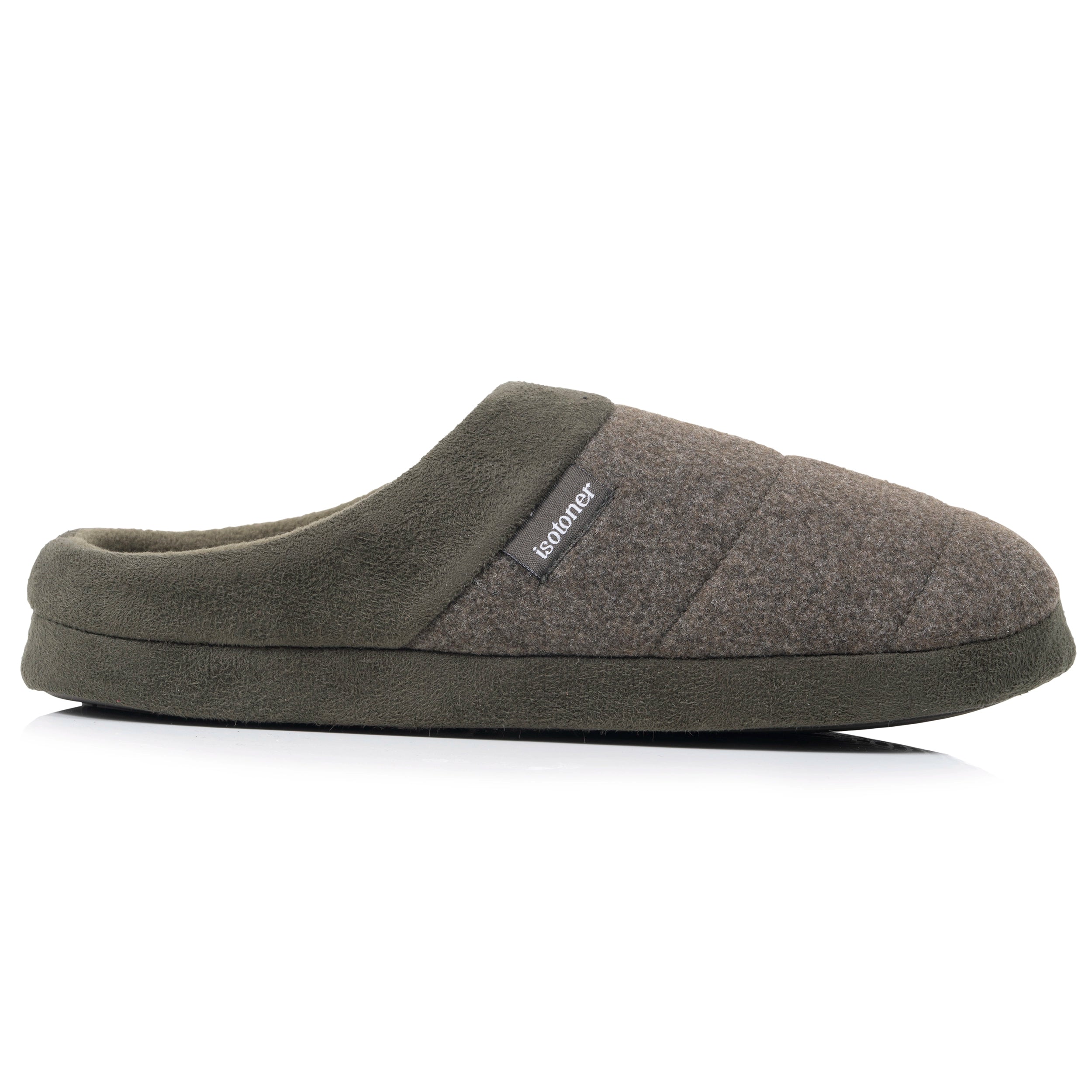 isotoner-chaussons-mules-homme-polaire-kaki-chin image 8