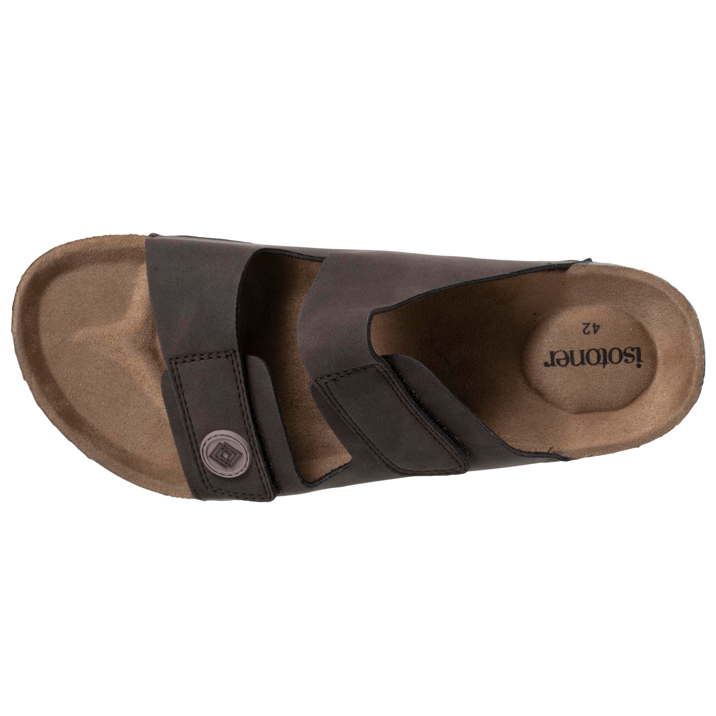 isotoner-mules-sandales-homme-double-bride-chocolat image 3