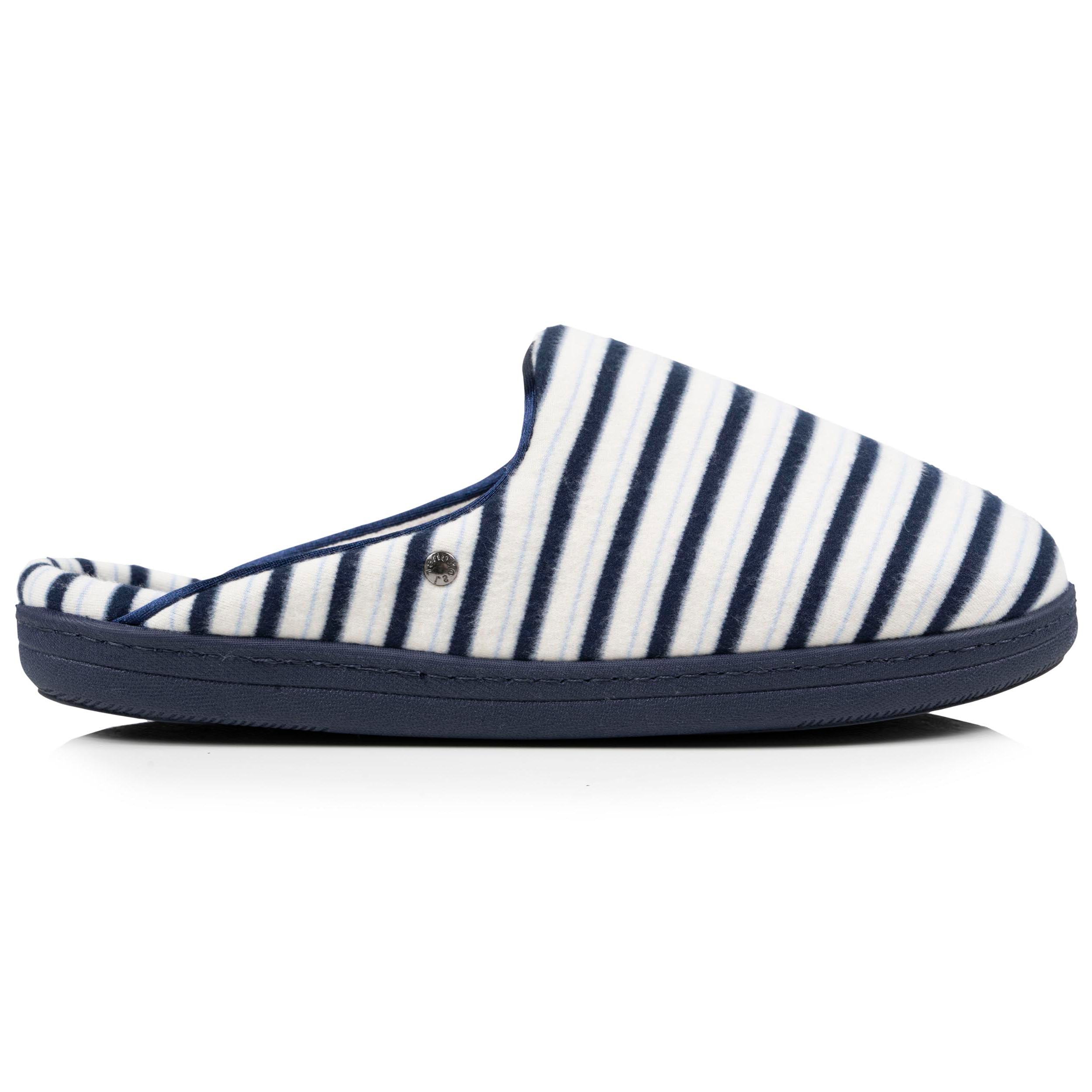 isotoner-chaussons-mules-femme-rayures-bleues-everywear image 8