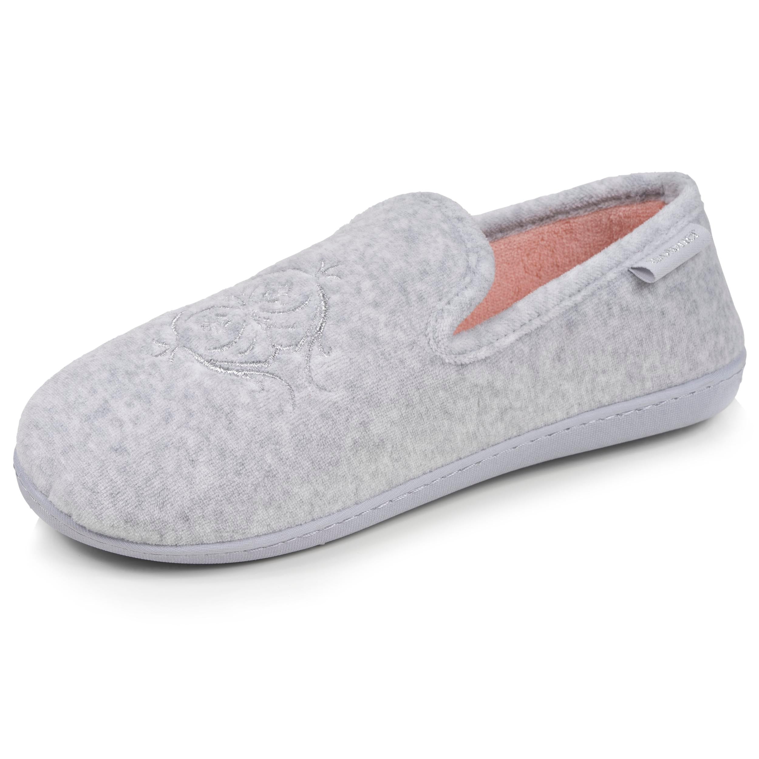 isotoner-chaussons-charentaises-femme-gris-chin-m-moire-de-forme image 1