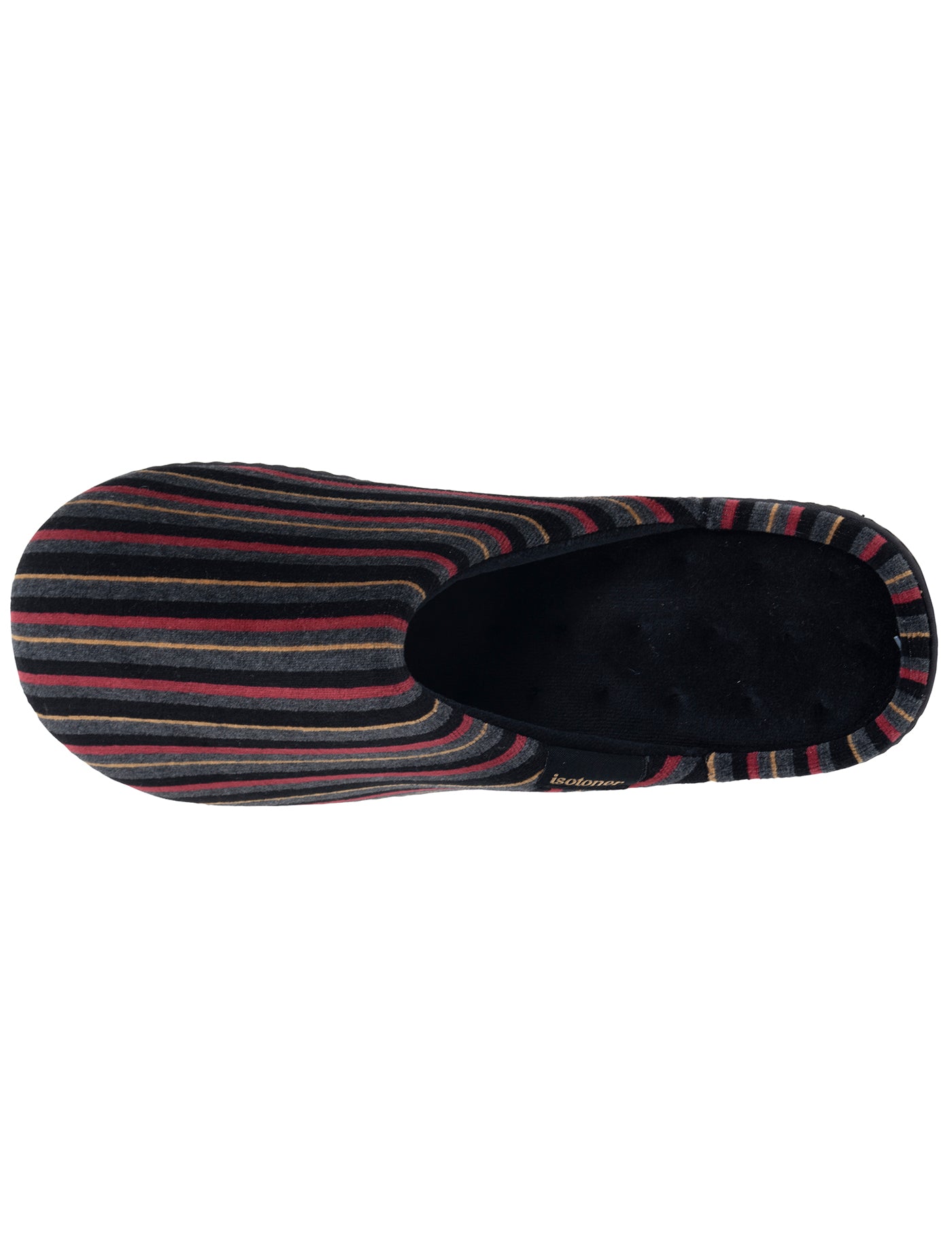 isotoner-chaussons-mules-homme-rayures-bordeaux image 7