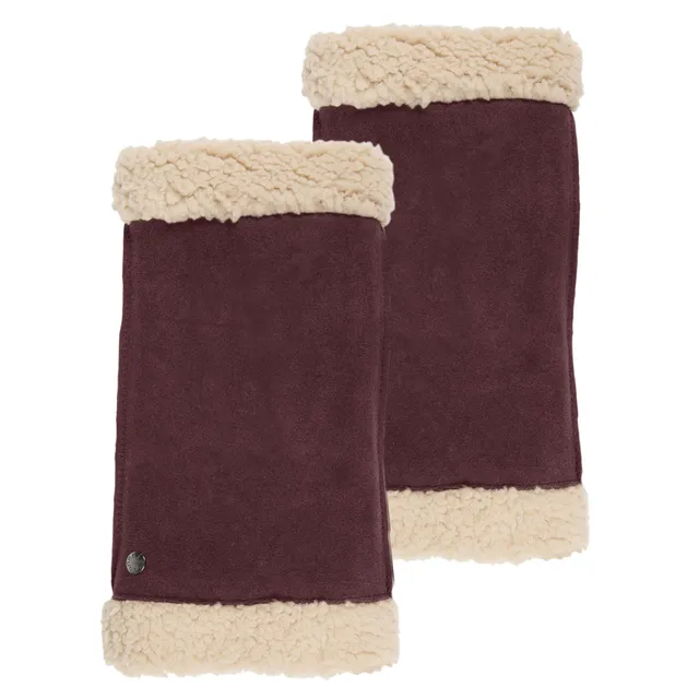 isotoner-mitaines-cuir-velours-bordeaux-femme image 1