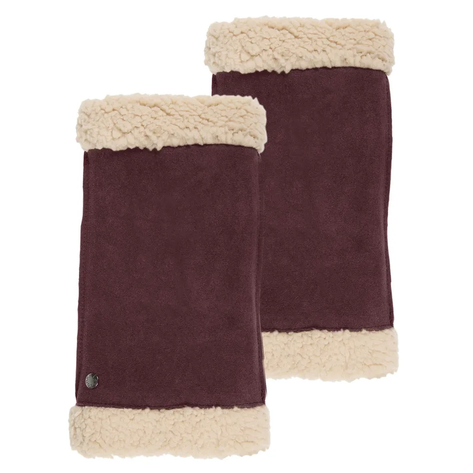 isotoner-mitaines-cuir-velours-bordeaux-femme image 1