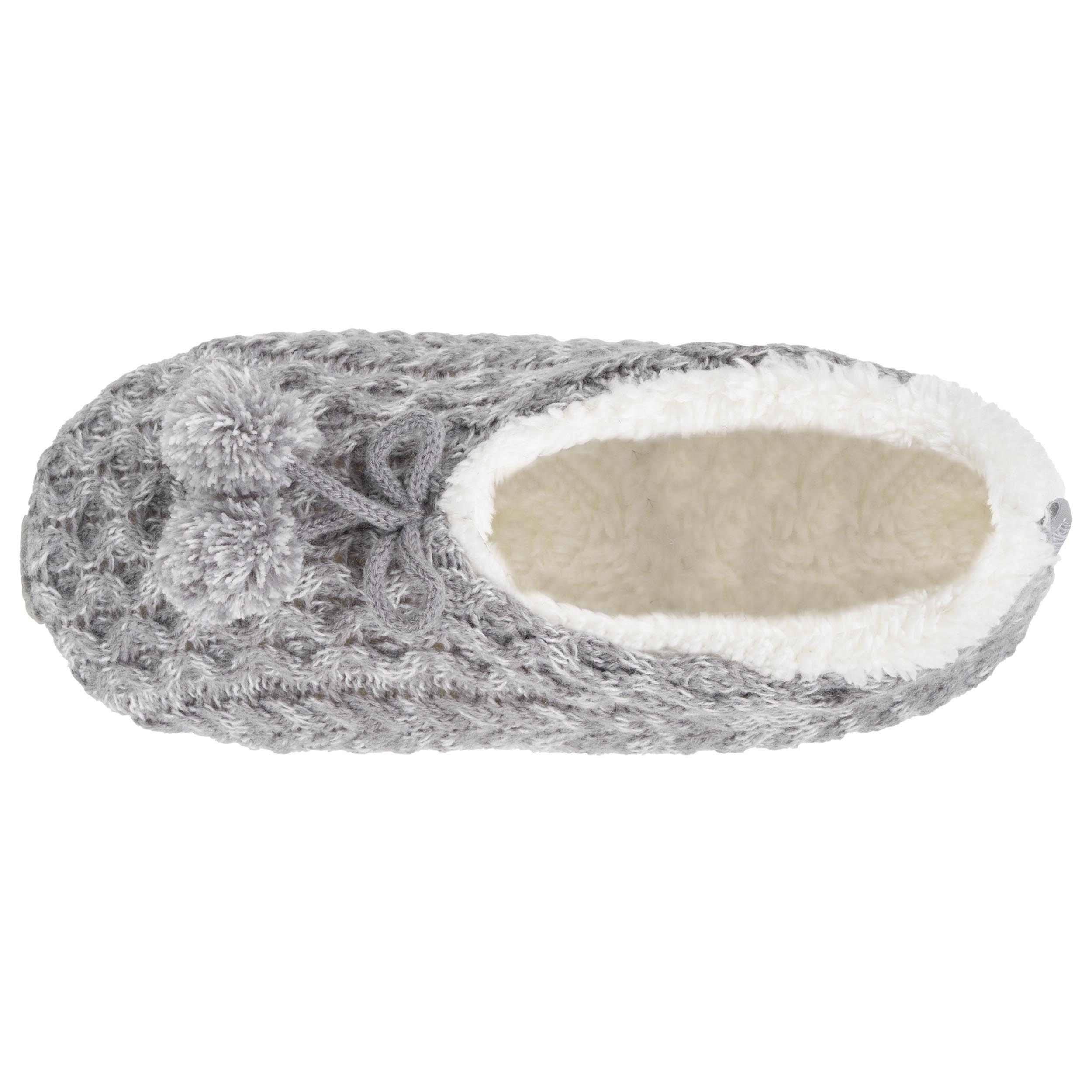 isotoner-chaussettes-chaussons-femme-maille-gris-chin image 2