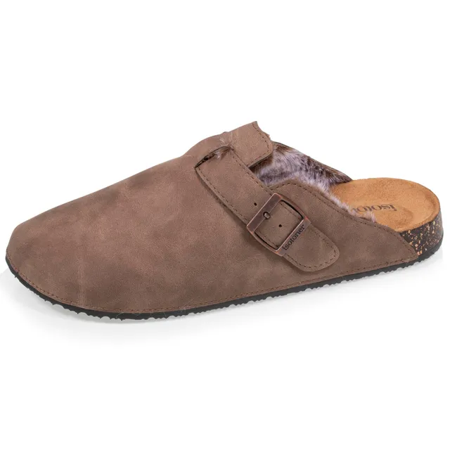 isotoner-sabots-fourr-s-femme-taupe-hiver-everywear image 1