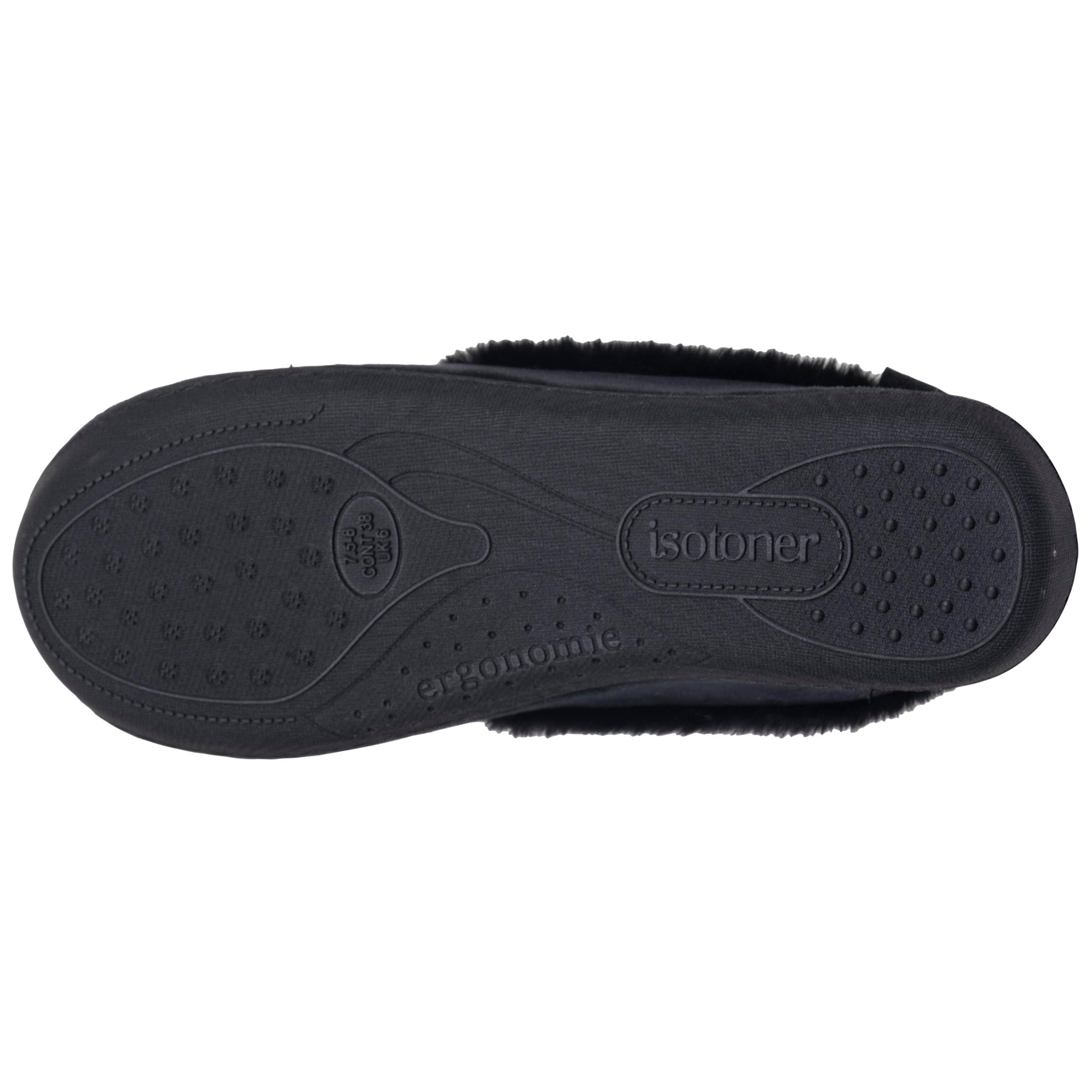 isotoner-chaussons-charentaises-femme-velours-noir image 5