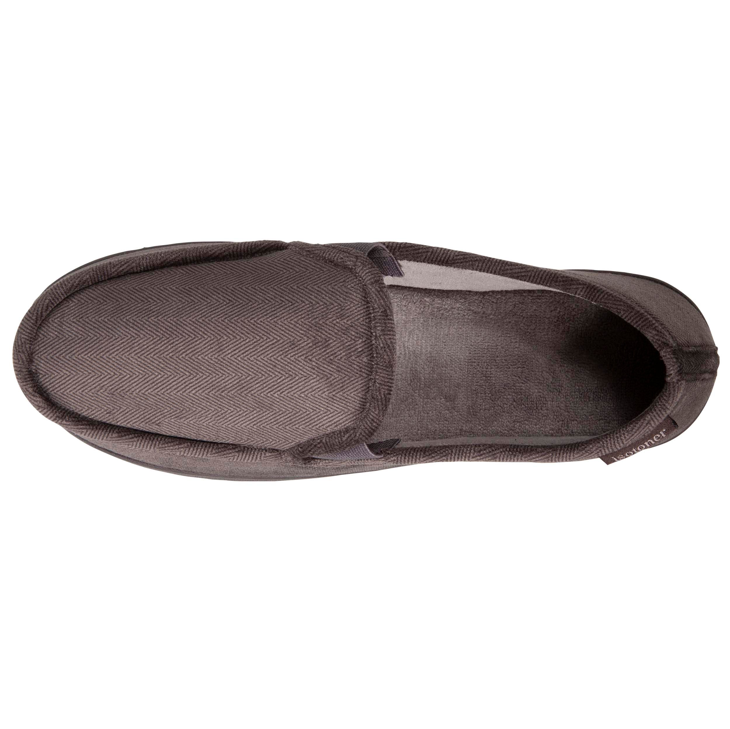 isotoner-chaussons-mocassins-homme-gris-chevrons image 2
