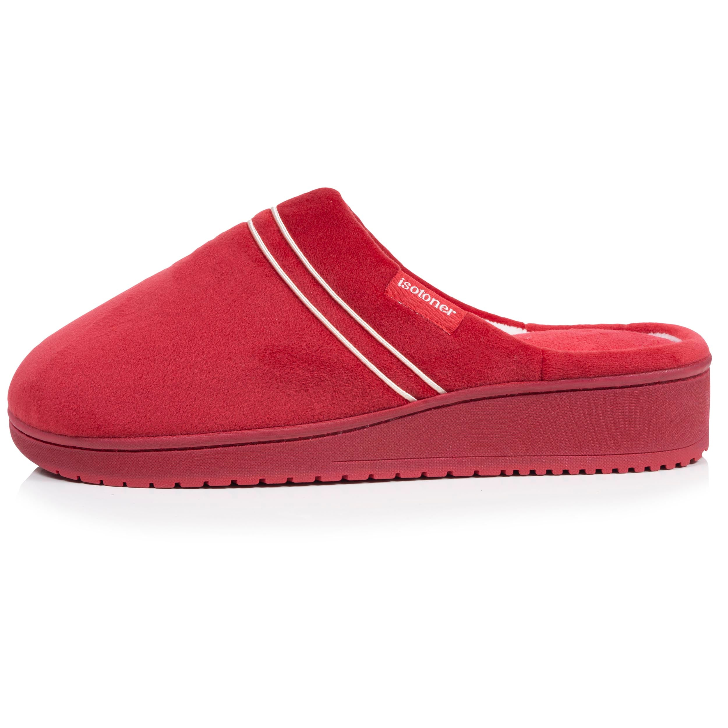 isotoner-chaussons-mules-talon-femme-rouge-3-7-cm image 4