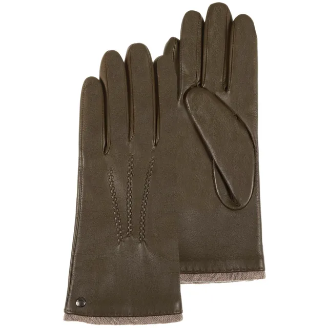 isotoner-gants-femme-cuir-chaud-olive image 1