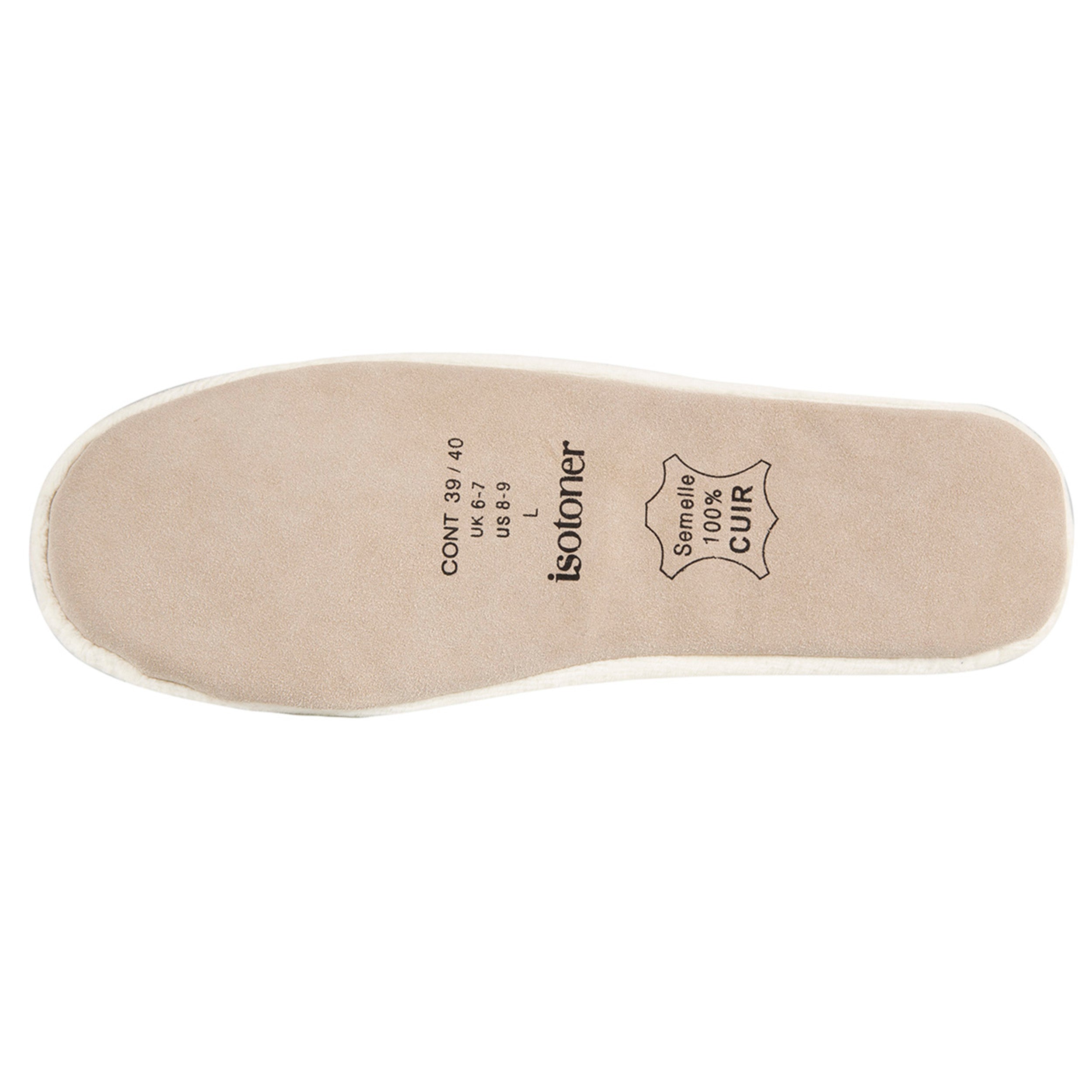 isotoner-chaussons-ballerines-femme-strass-ivoire image 5