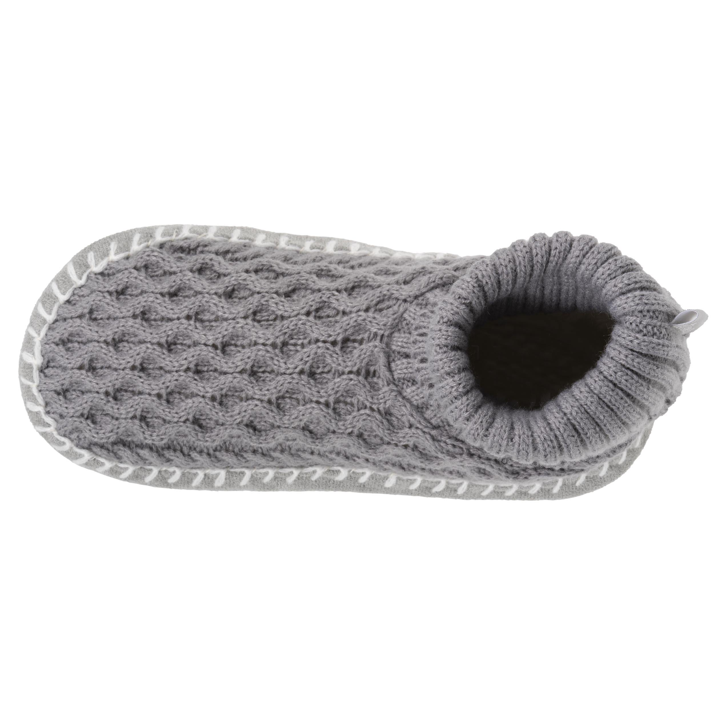 isotoner-chaussons-scandinaves-femme-maille-gris image 2