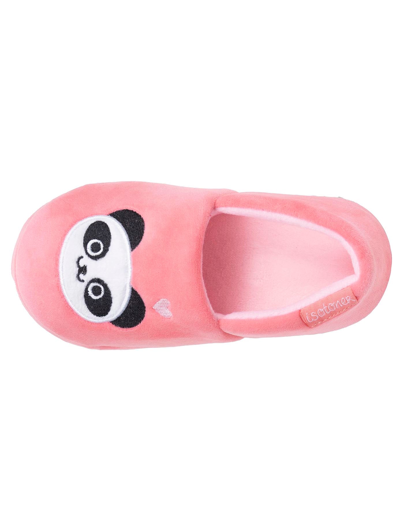 isotoner-chaussons-slippers-enfant-velours-panda-rose image 7