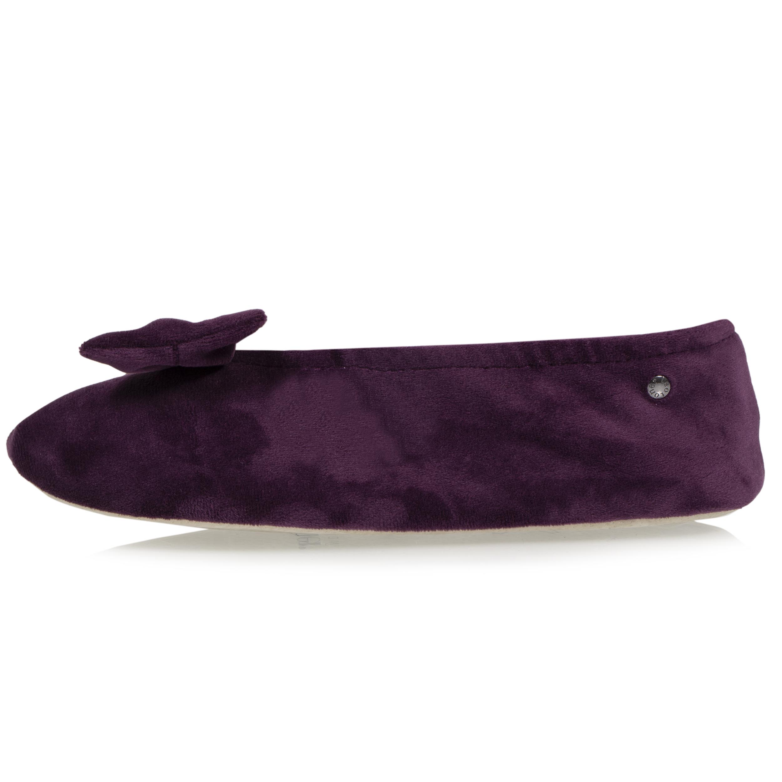 isotoner-chaussons-ballerines-femme-n-ud-aubergine image 3