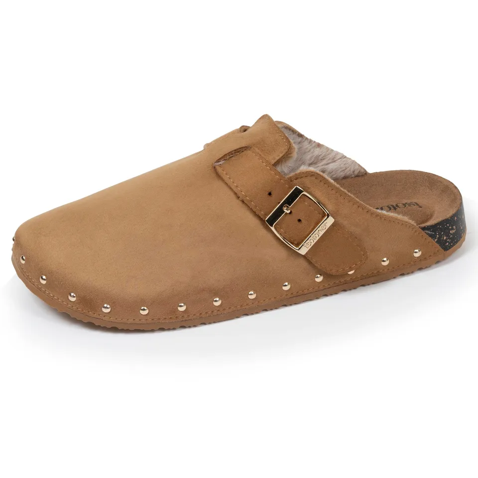 isotoner-sabots-fourr-s-femme-camel-clous image 1