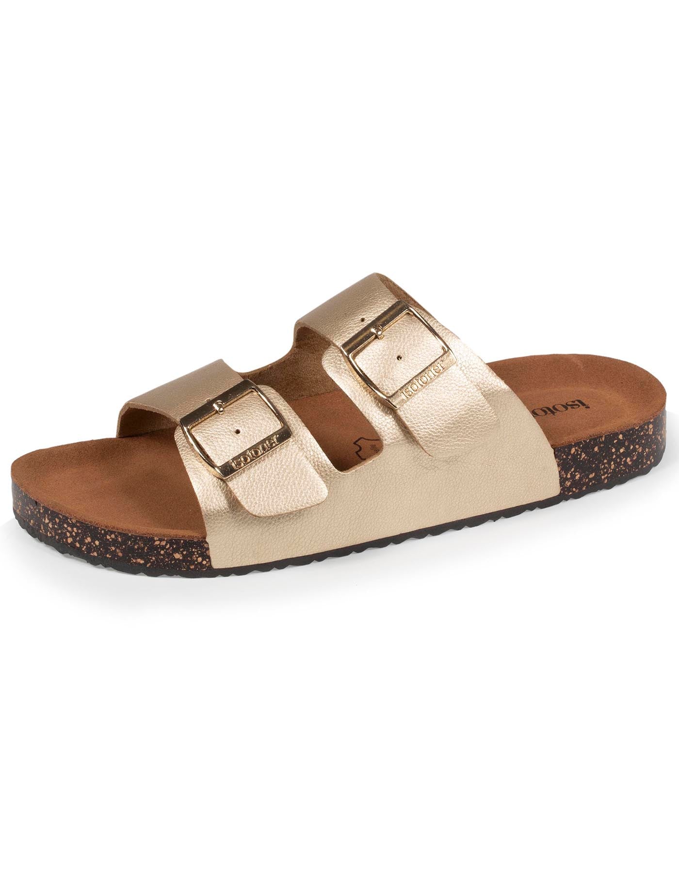 isotoner-mules-sandales-femme-double-bride-dor image 6